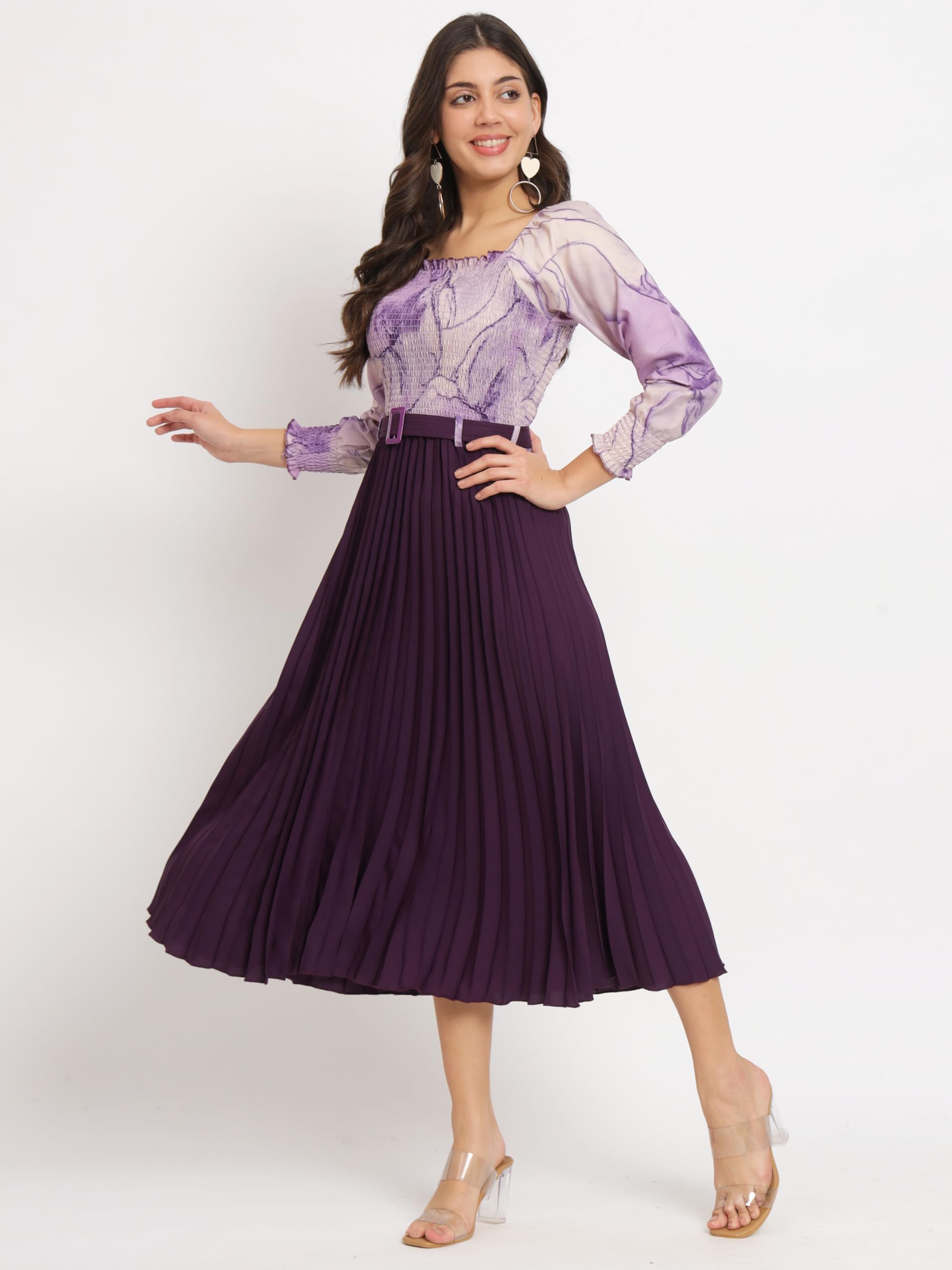 KZULLY Women's Knee-Length A-Line Dress - Printed - Image 5