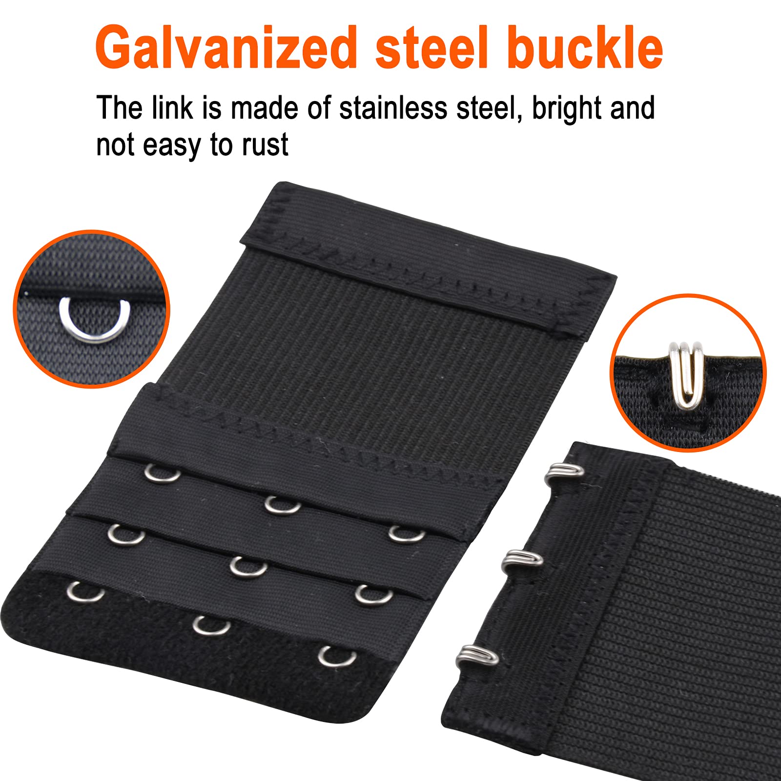 GarbGlide Bra Extenders - Black White Nude - Image 5