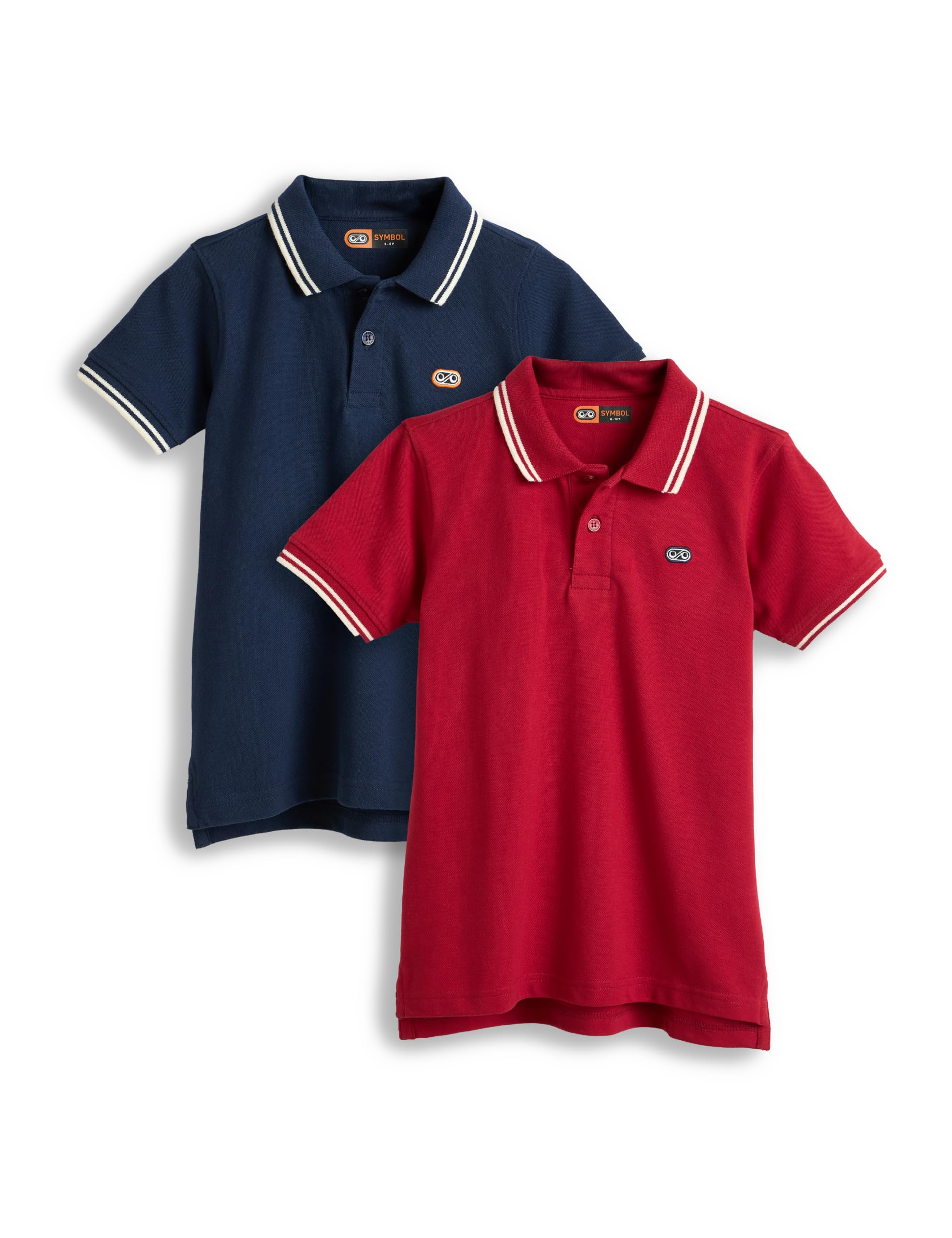 Symbol Boy Polo T-Shirt Red Navy