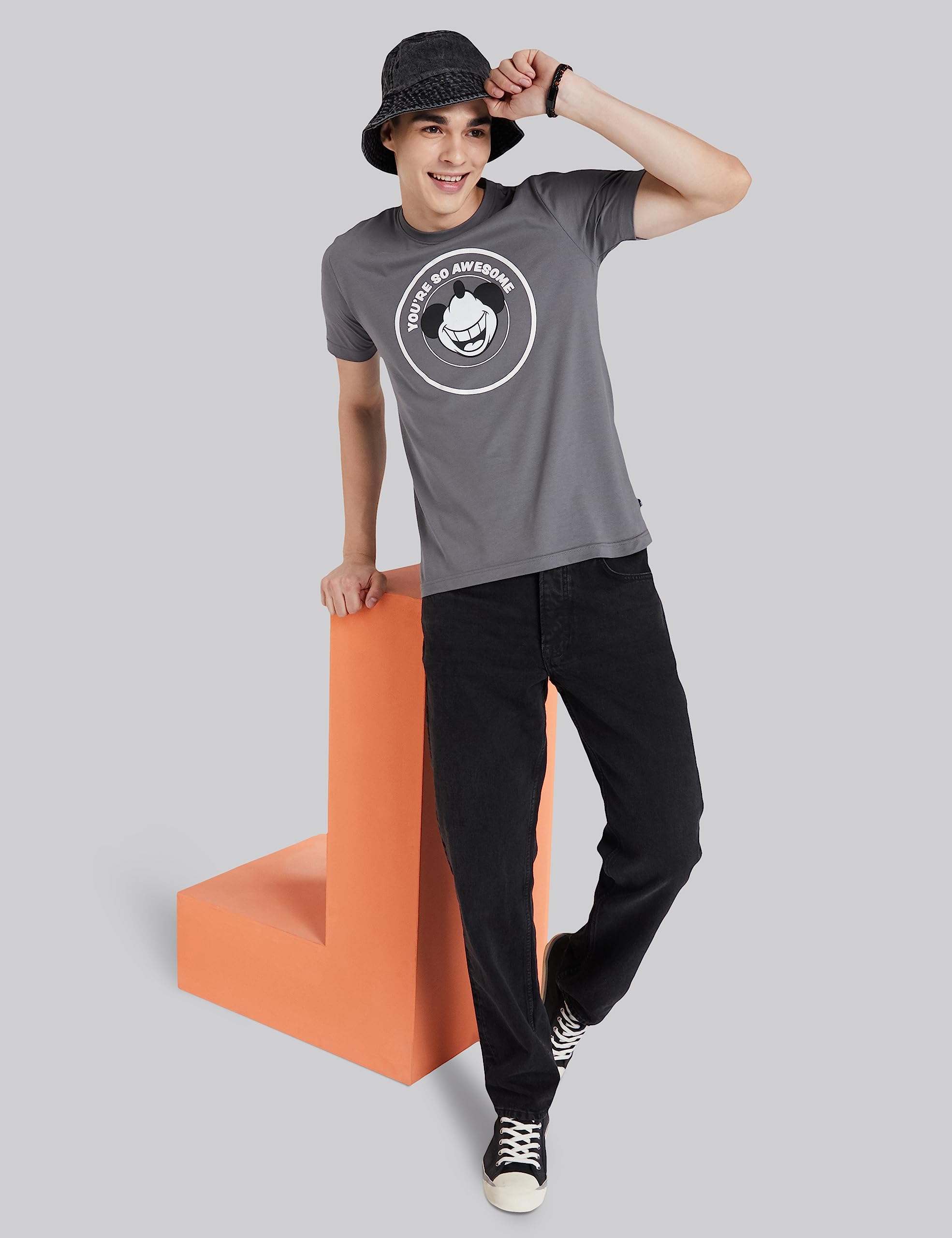 Symbol Men Graphic Disney T-Shirt - Steel Grey - Image 3