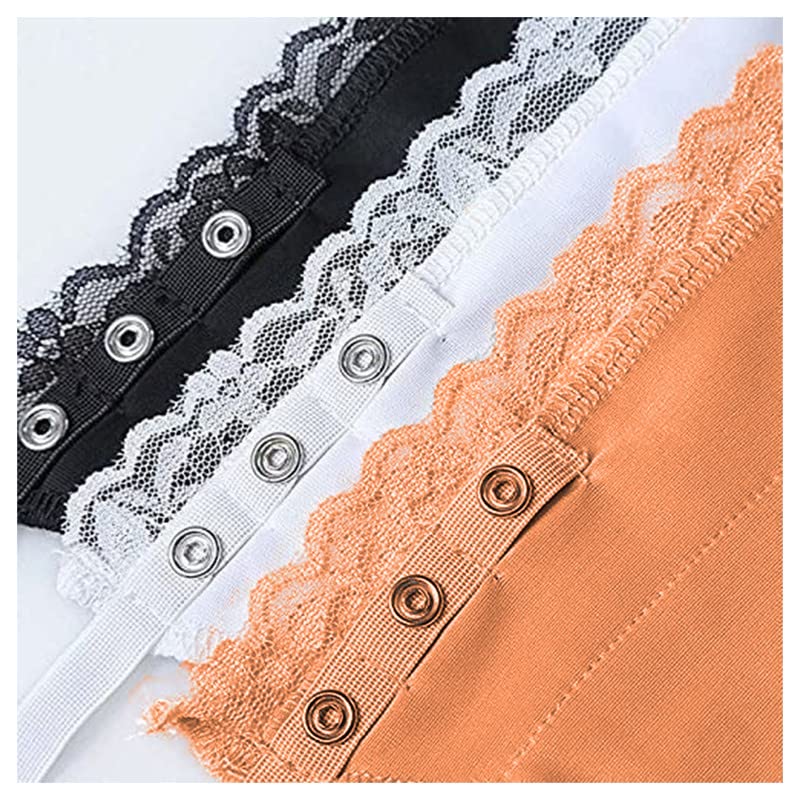 Dressably Women's Cotton Clip-on Mock Lace Camisole - Black, Red & White - Image 2