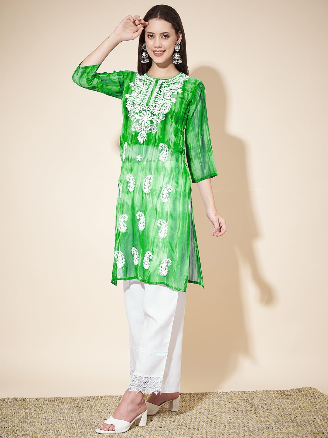 Ethnic Junction Georgette Chikankari Kurta - Image 3