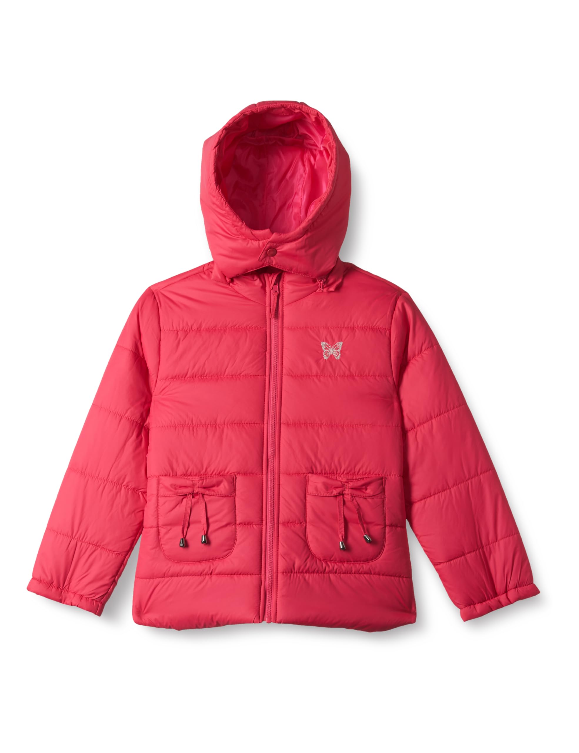 Symbol Quilted Jacket for Girls - Hot Pink
