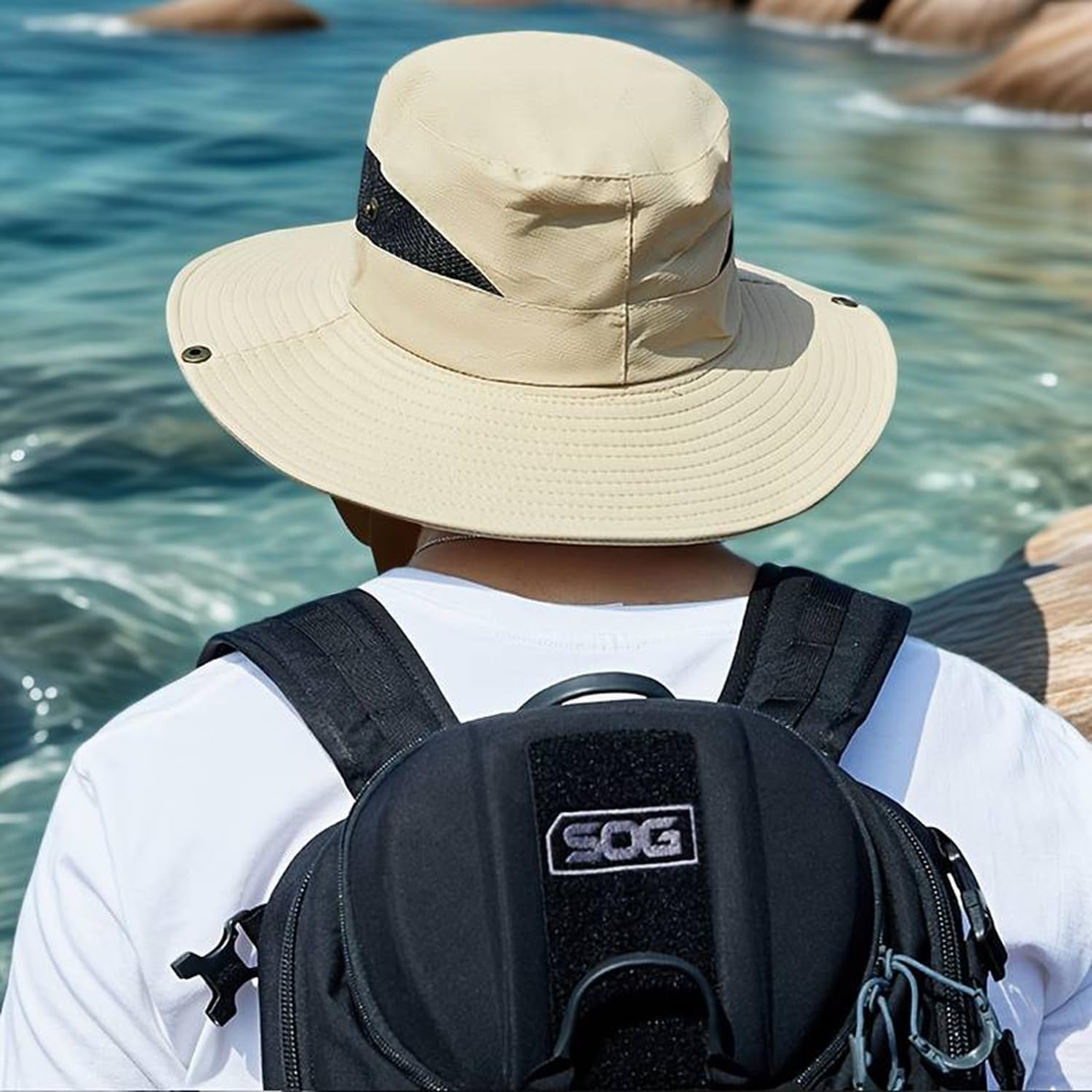 HSR Men's Lightweight Breathable Round Cap - Khaki - Image 3