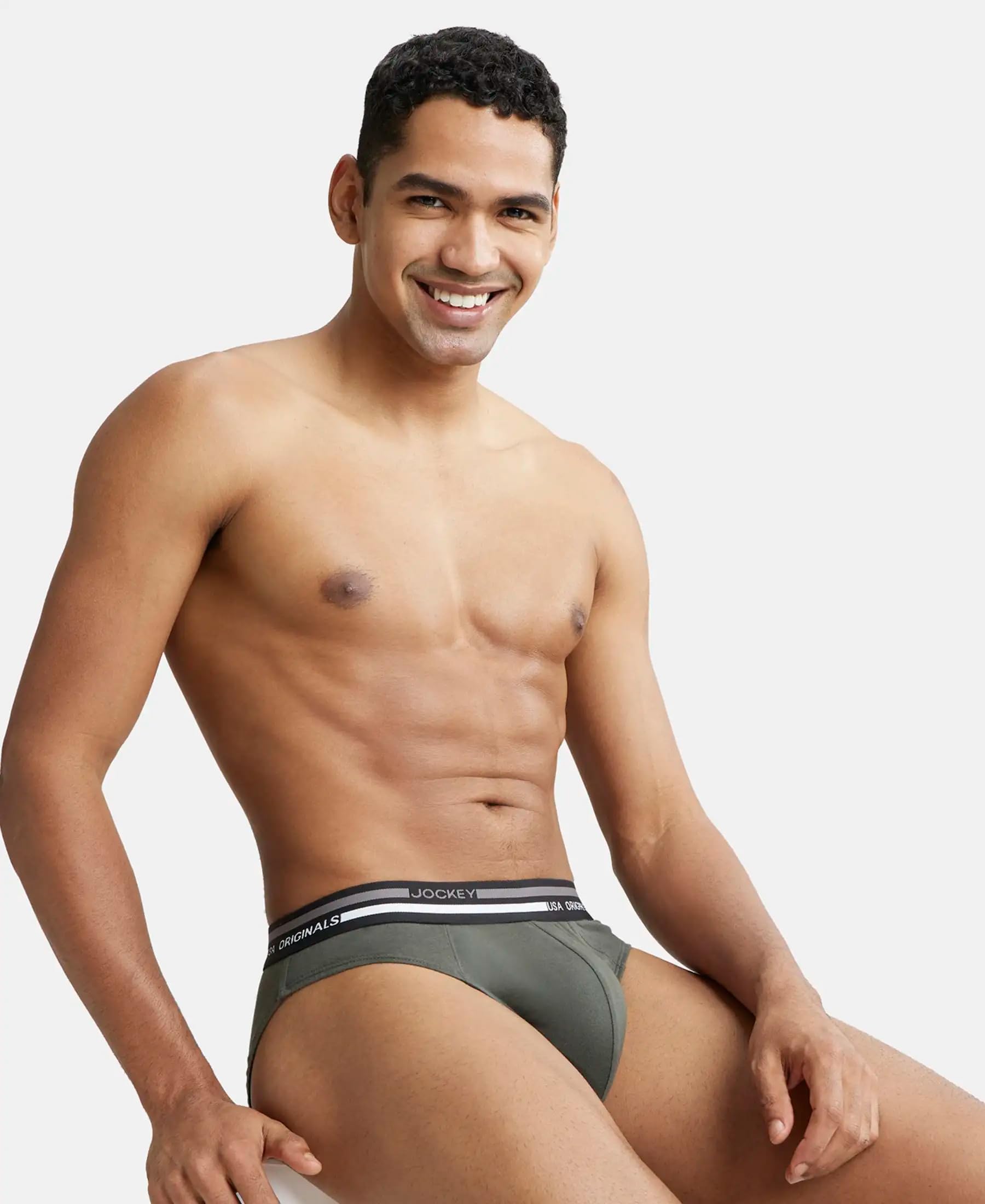 Jockey Men's Solid Brief - Deep Olive - Image 5
