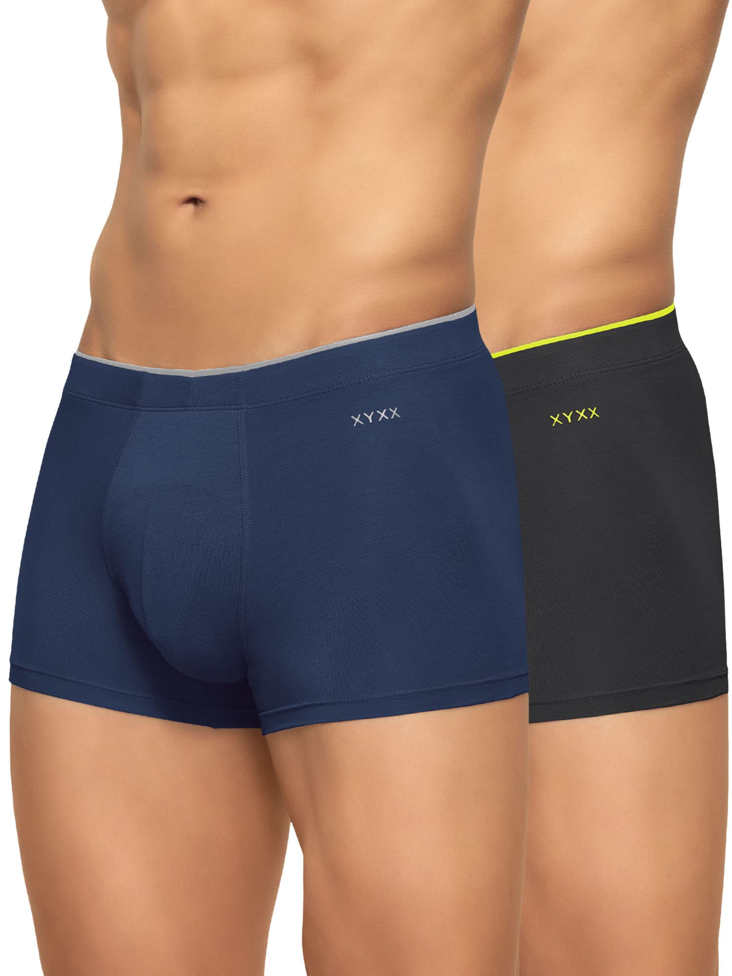 XYXX IntelliSoft Trunks for Men - Dress Blue Coral Grey