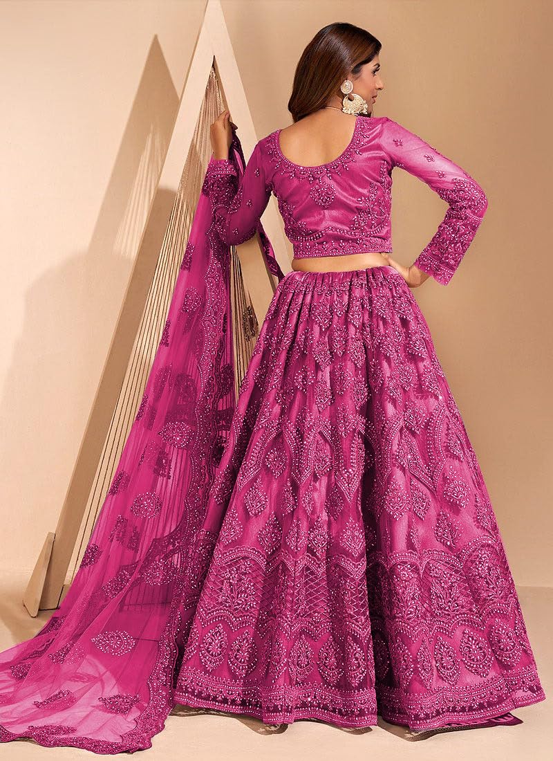 ZAALIMA Women Net Embroidered Lehenga Choli - Image 3