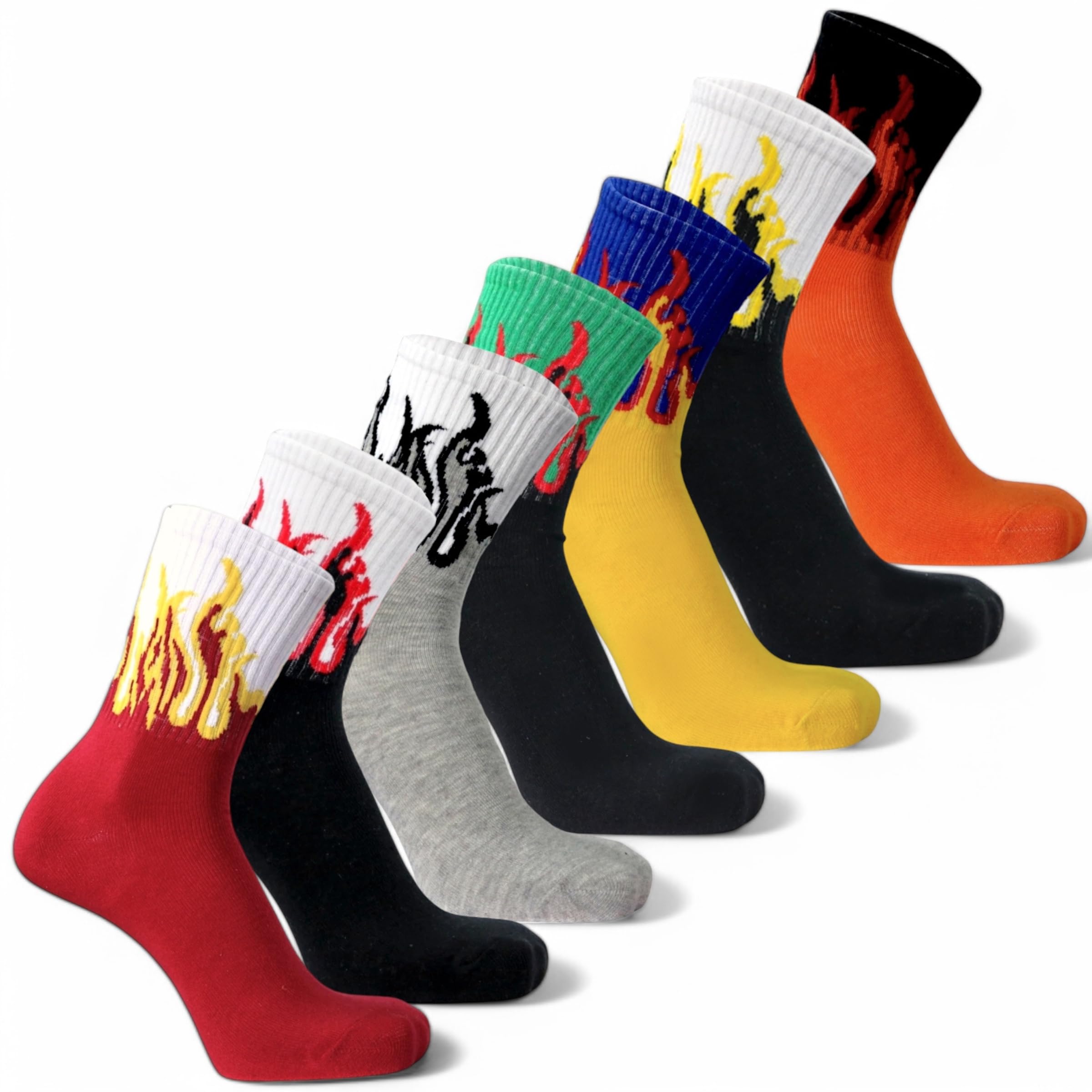 Sockscarving Cotton Socks for Men Women - Flame Pattern