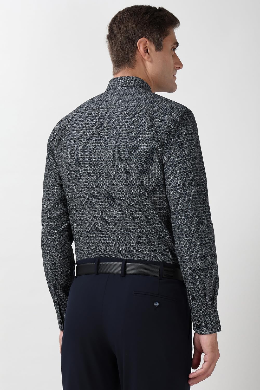 Peter England Men's Formal Shirt - Charcoal - Image 3