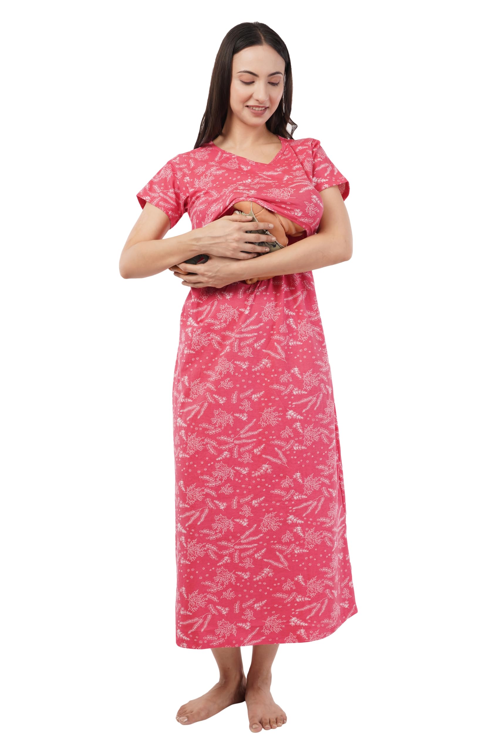 kekabu Women's Maternity Nursing Dress - Ribbon
