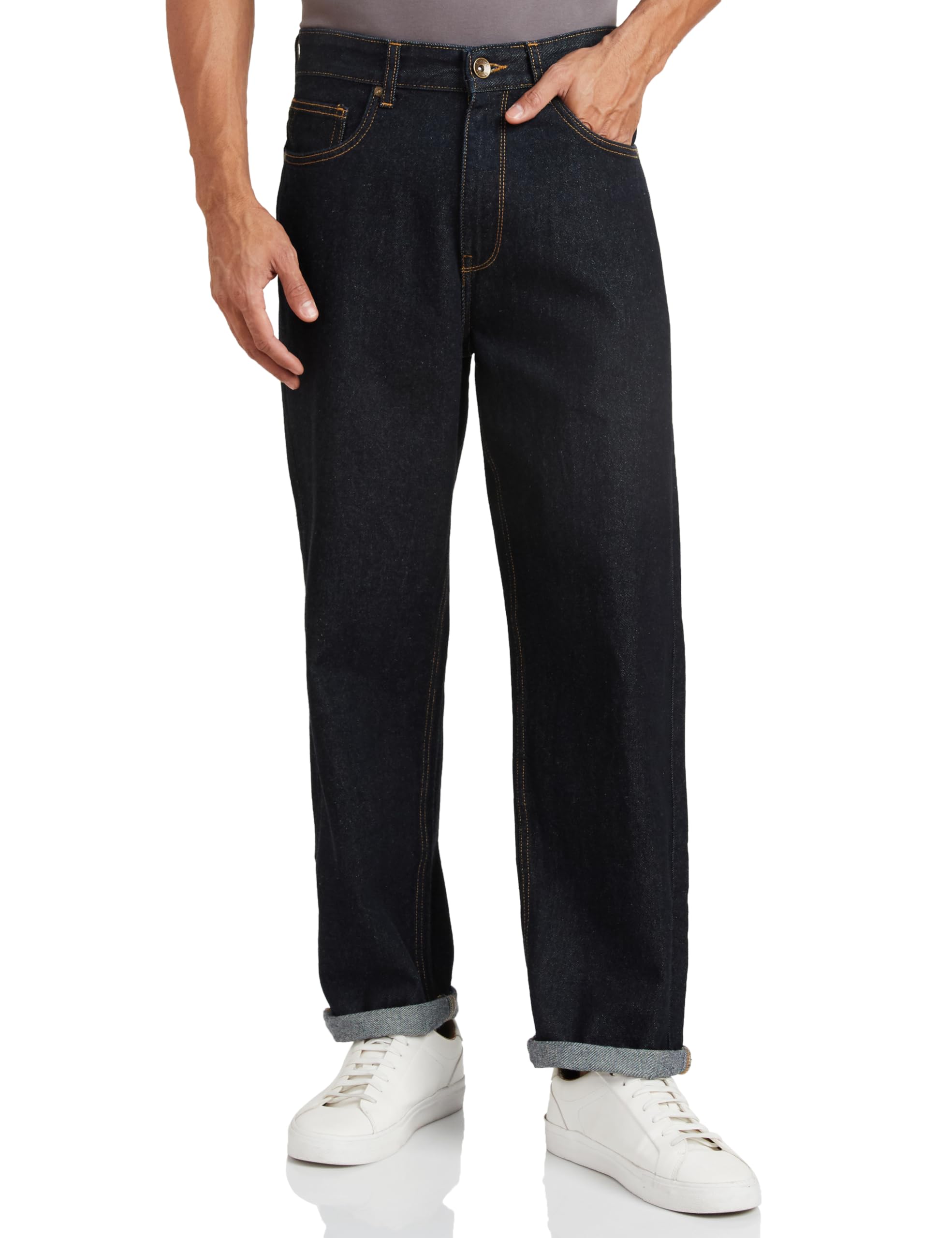 Symbol Men's Baggy Jeans - Dark Black
