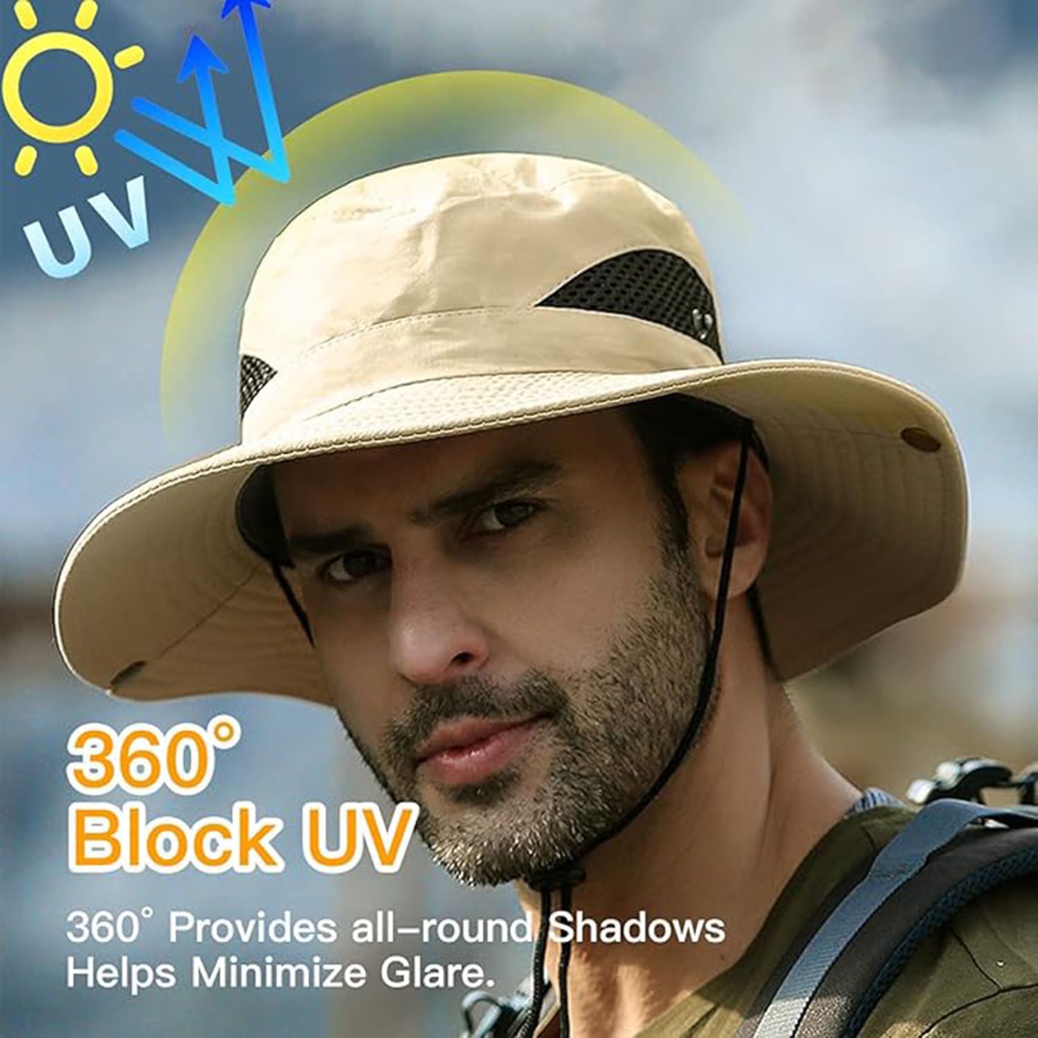 HSR Men's Lightweight Breathable Round Cap - Khaki - Image 2