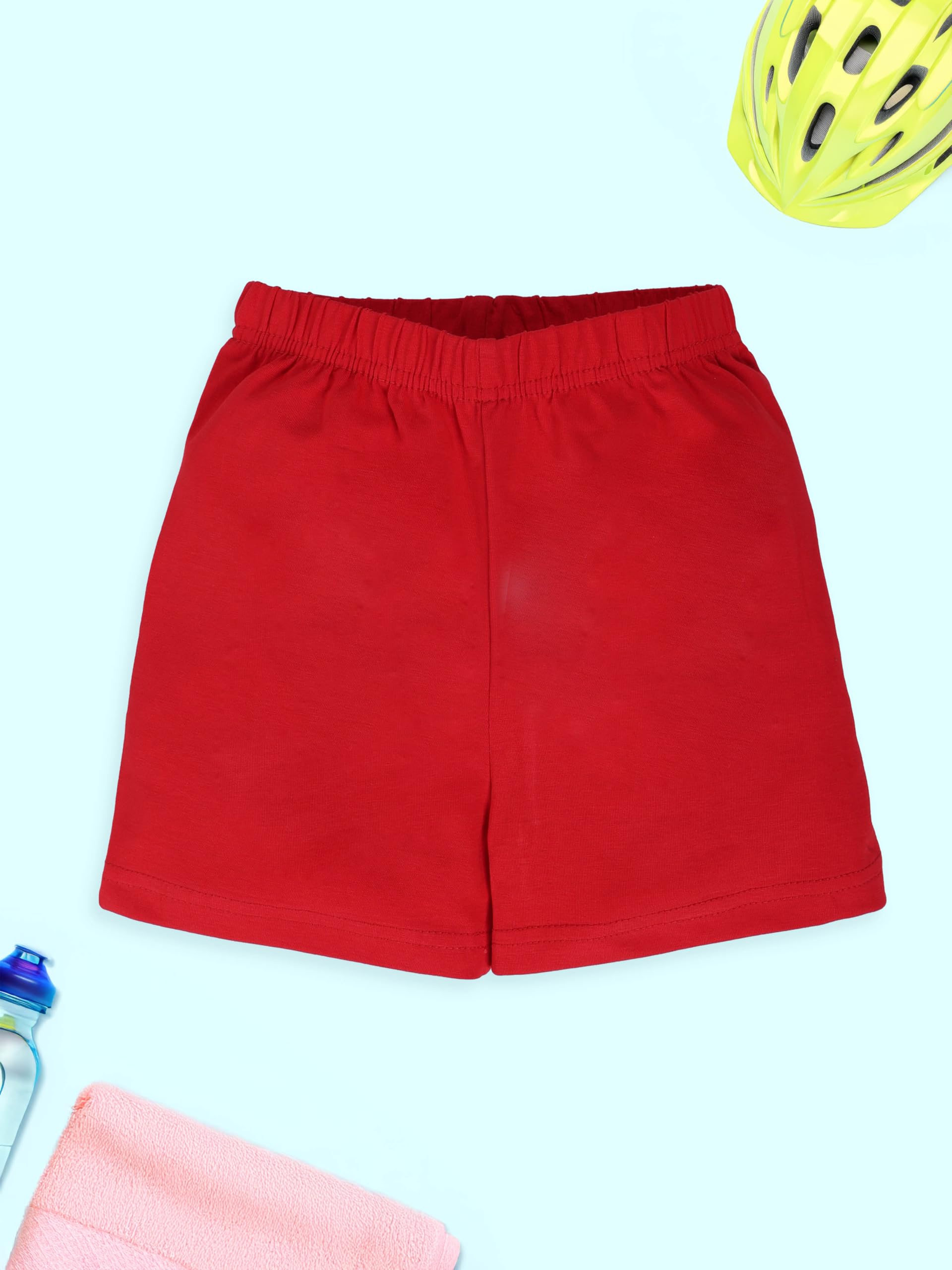KiddoPanti Girls Cycling Shorts - Grey Red Yellow - Image 3