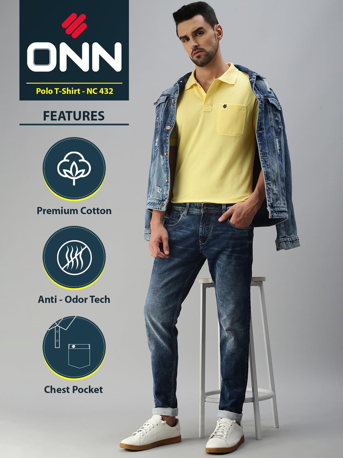ONN Men's Lemon Polo Shirt - Image 2