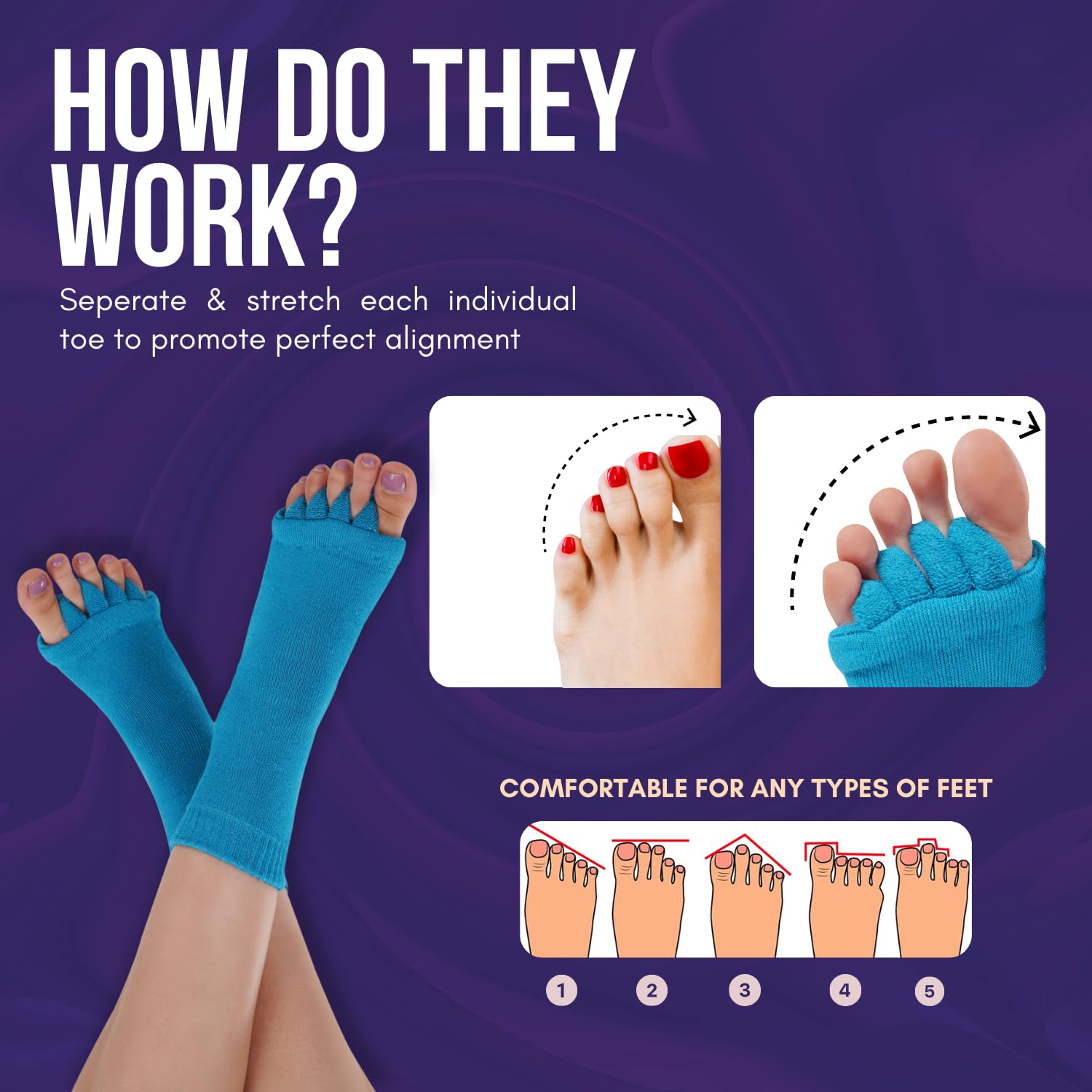 Slenop Toe Separator Socks for Men & Women - Image 5