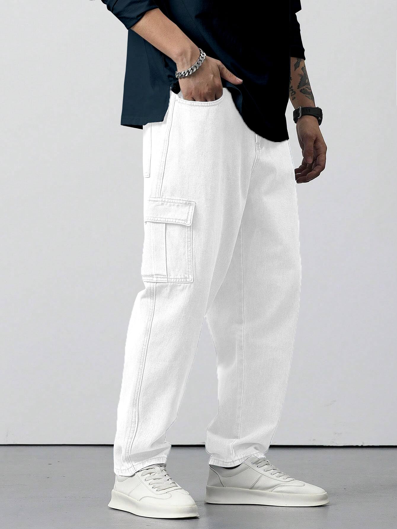 GarbGlide Men's Denim Cargo Jeans - Image 4