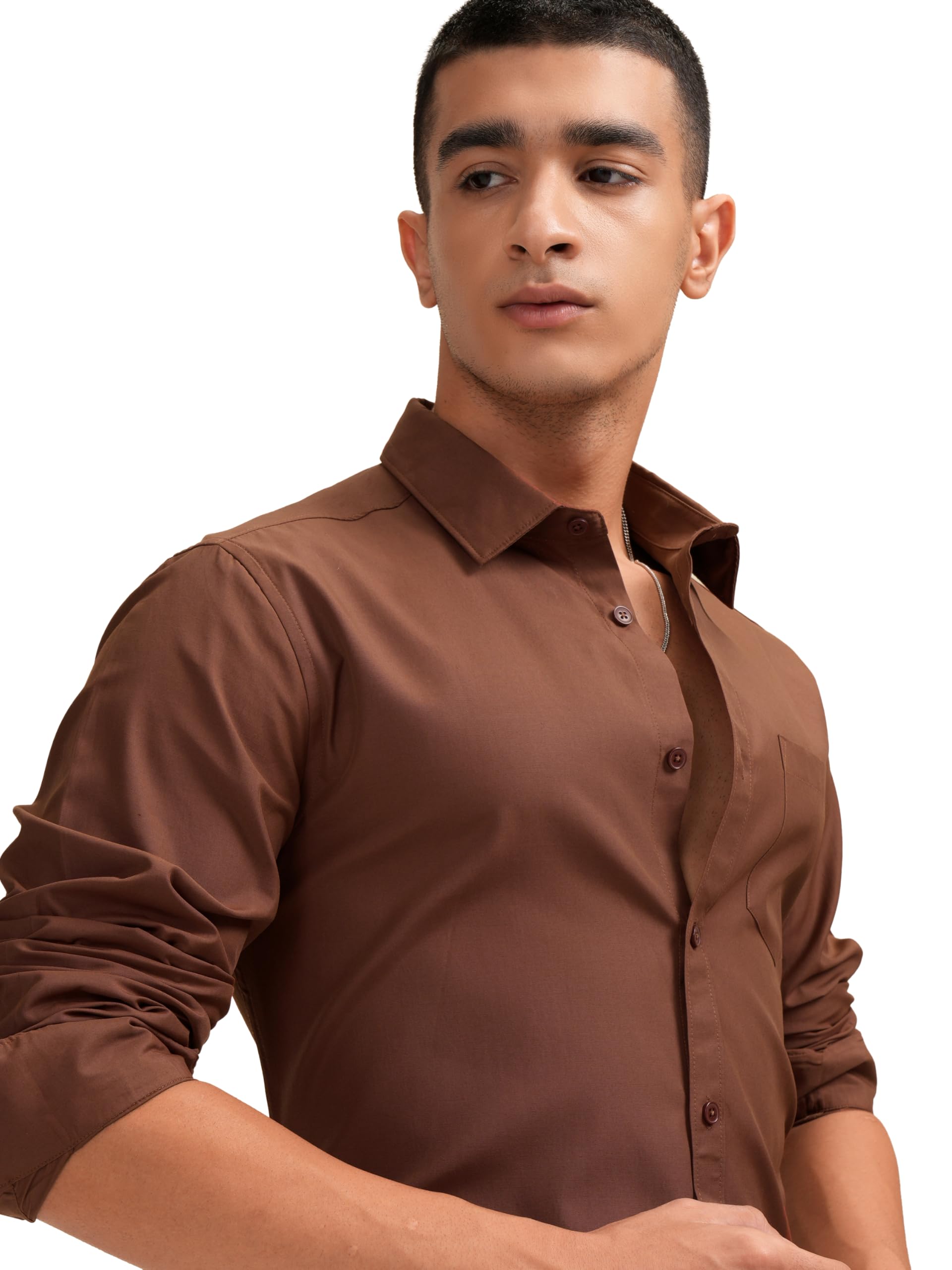 Highlander Men Slim Fit Shirt - Brown