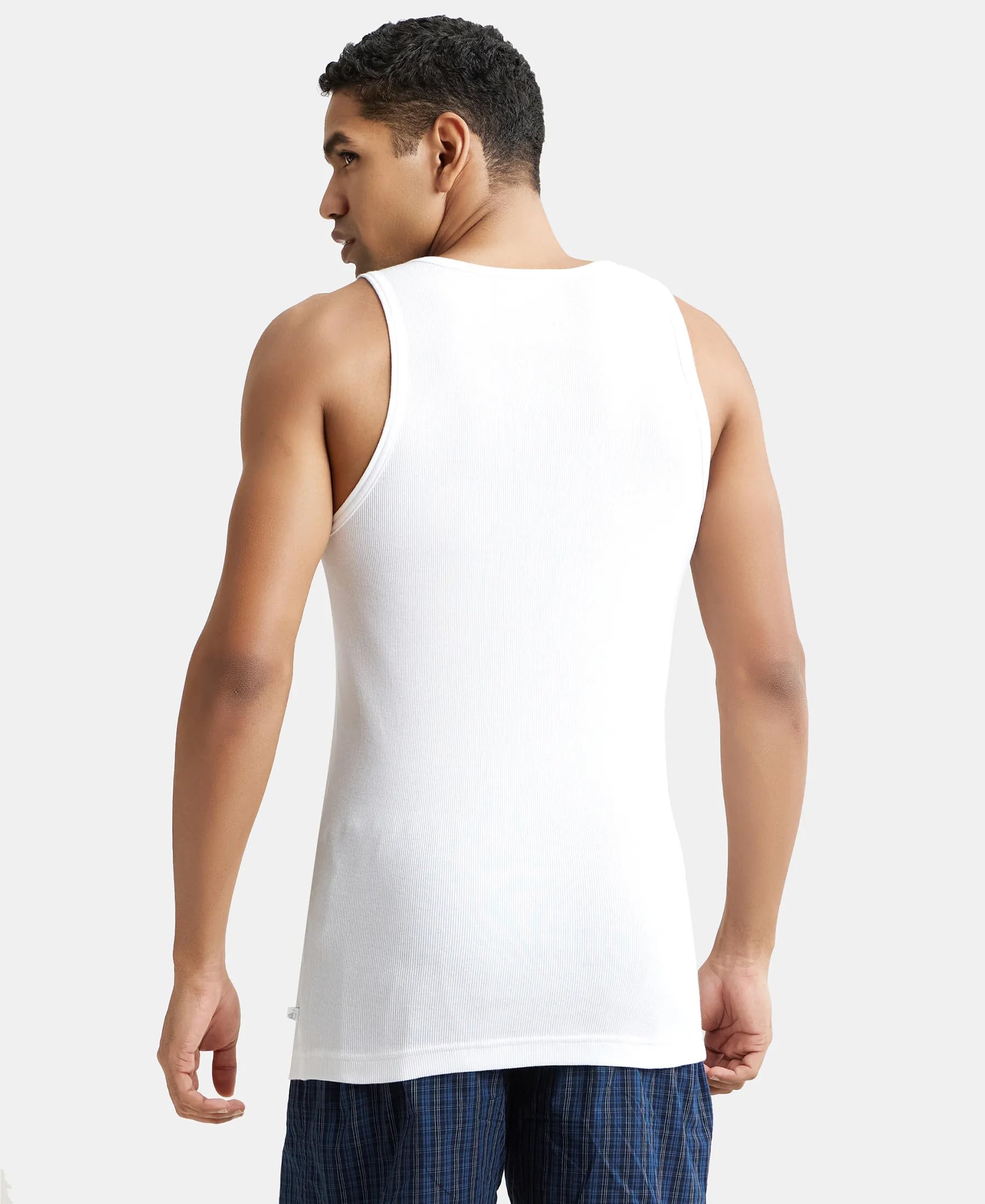 Jockey Men's White Cotton Rib Vest - Image 4