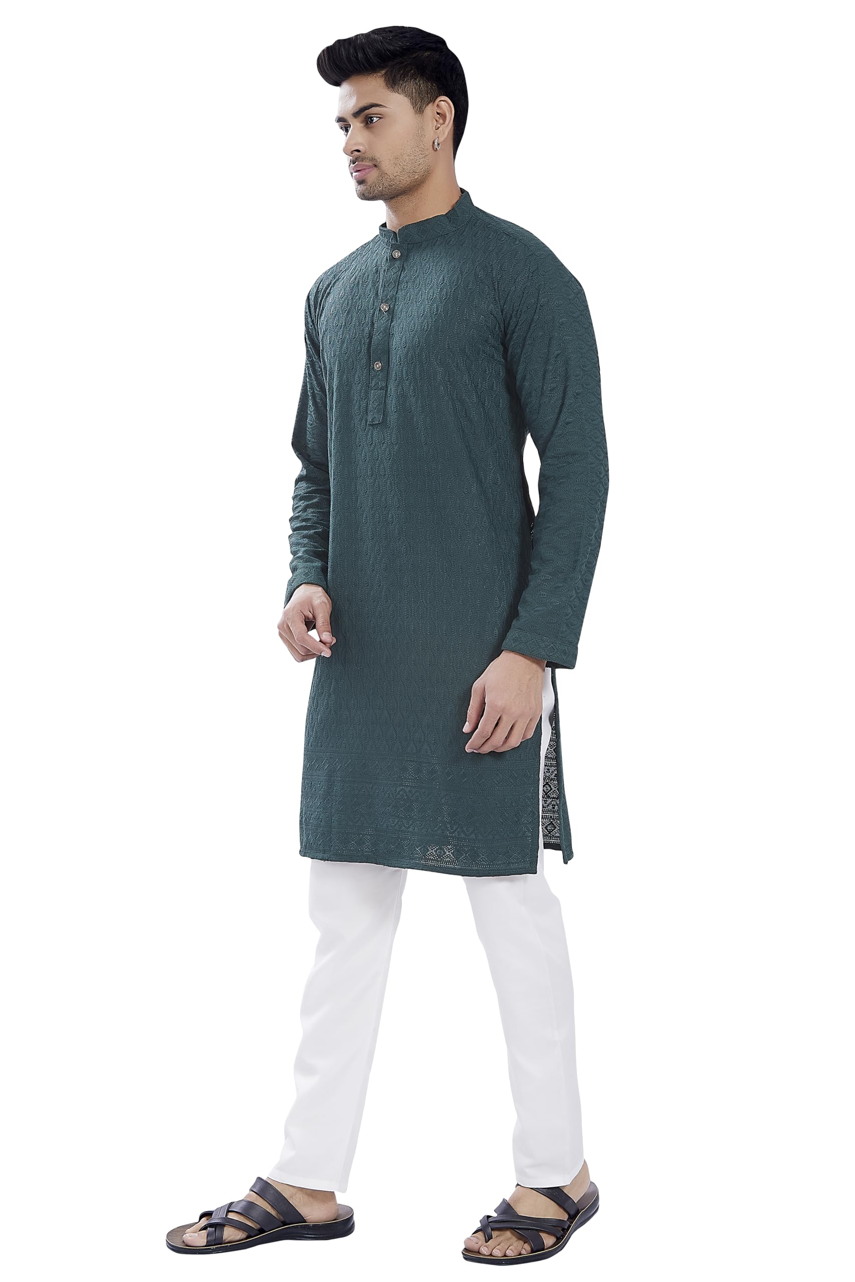 DIVISIVE Men's Kurta - Bottle Green - Image 2