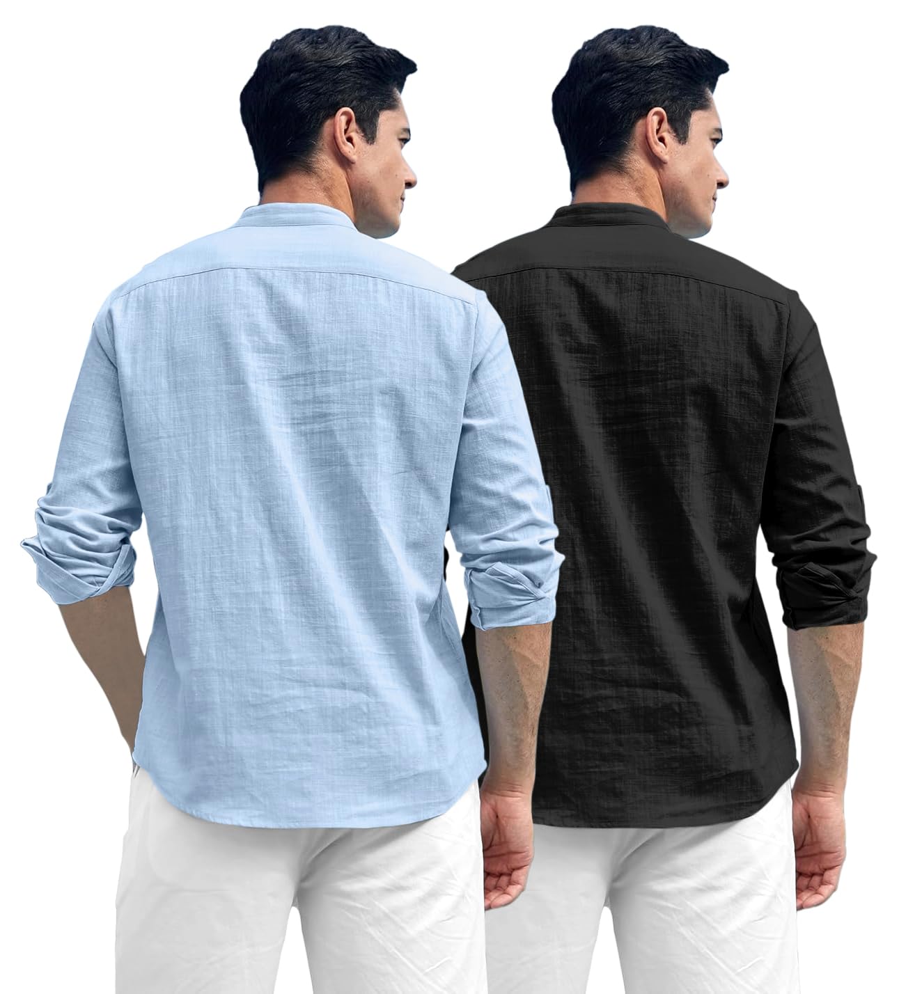 Zombom Men's Solid Cotton Kurta Shirt - Image 3