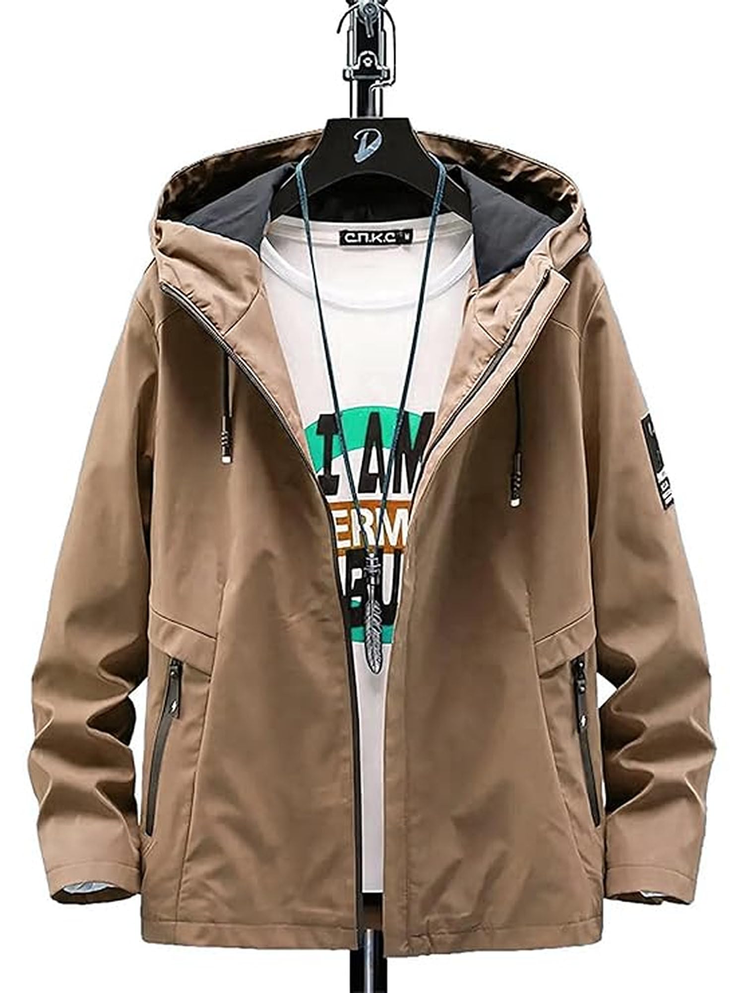 Lymio Men's Khaki Bomber Jacket - Image 3