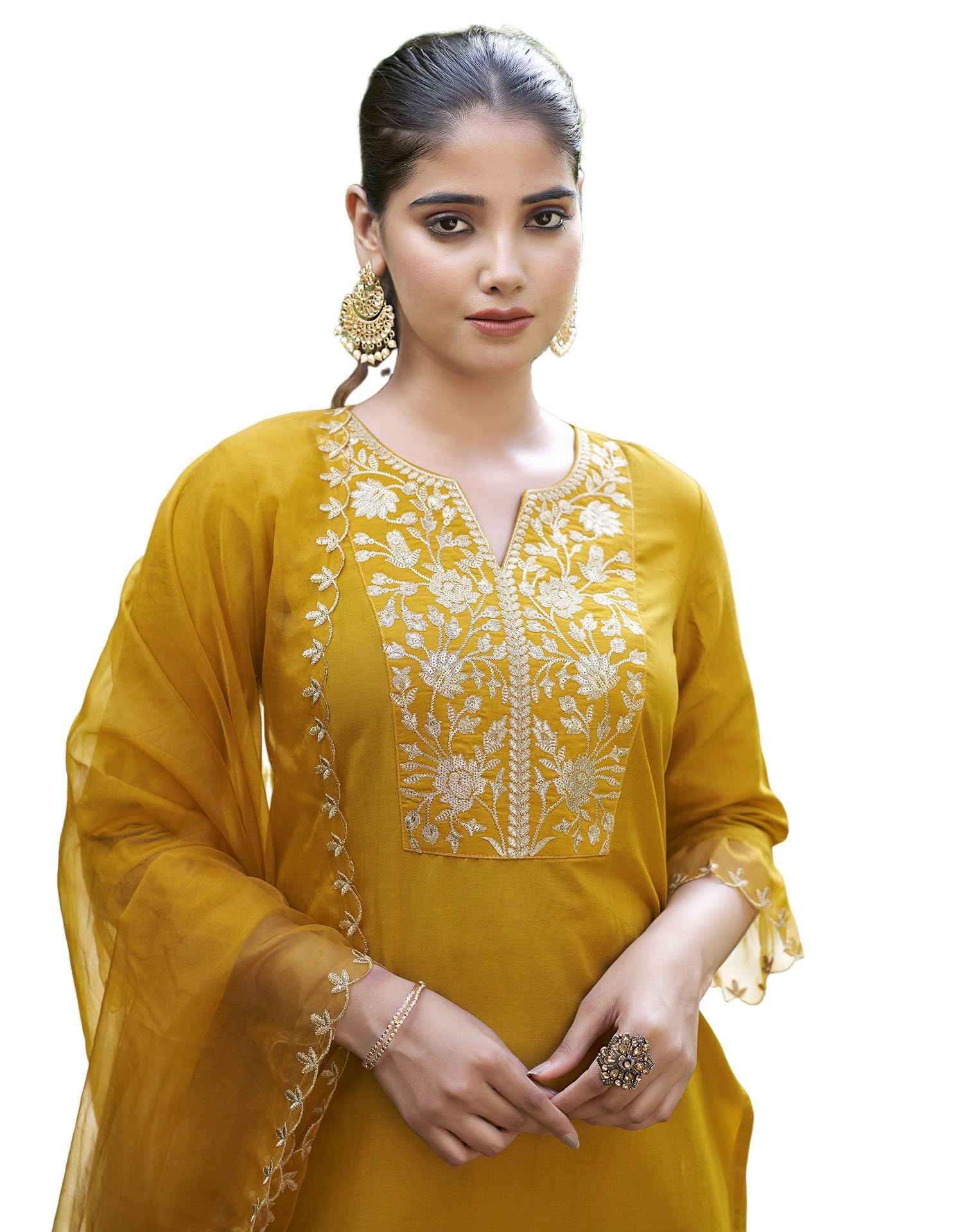 SKYLEE Women's Silk Blend Dyed Kurta