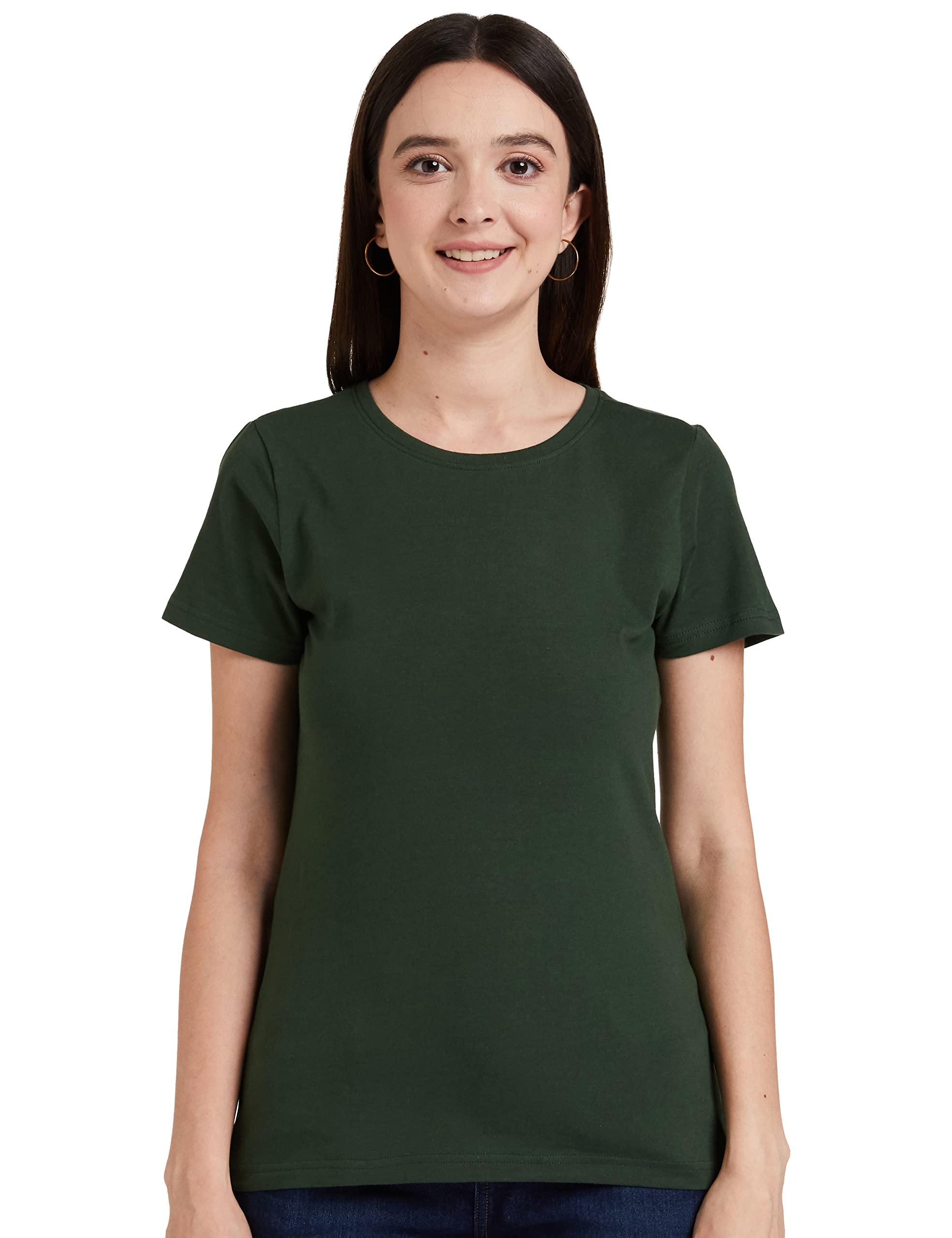 Symbol Women Solid T-Shirt Half Sleeve