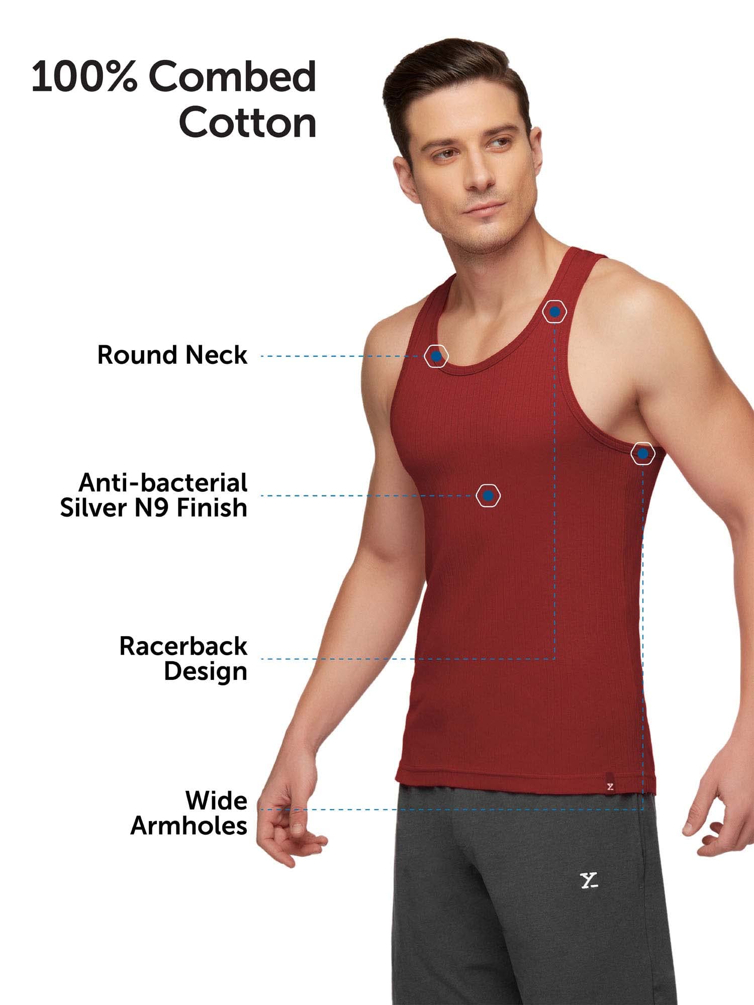 XYXX Men's Cotton Round Neck Vest - Image 5