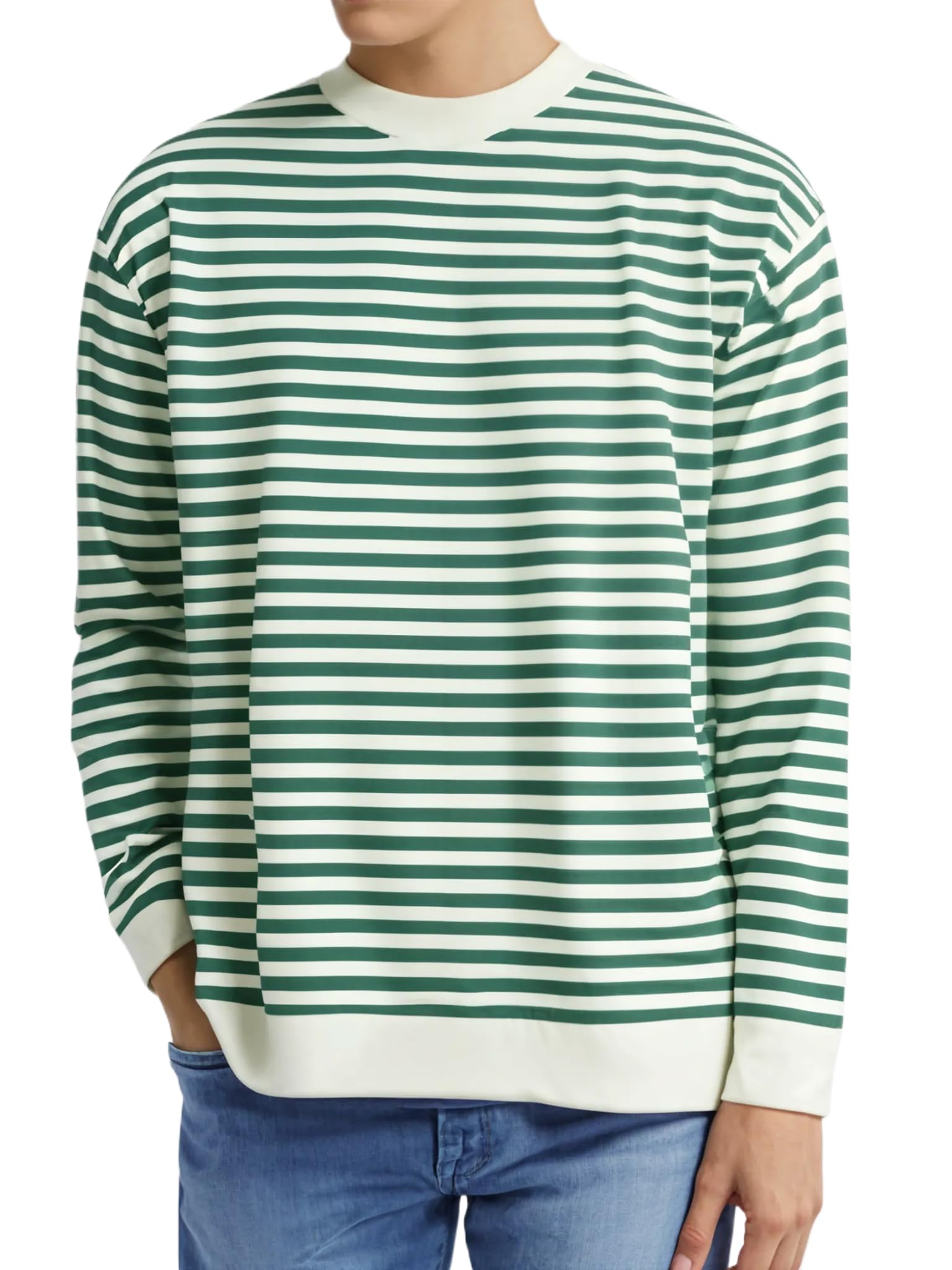 Mack Jonney Men Striped Full Sleeve T Shirt - Green