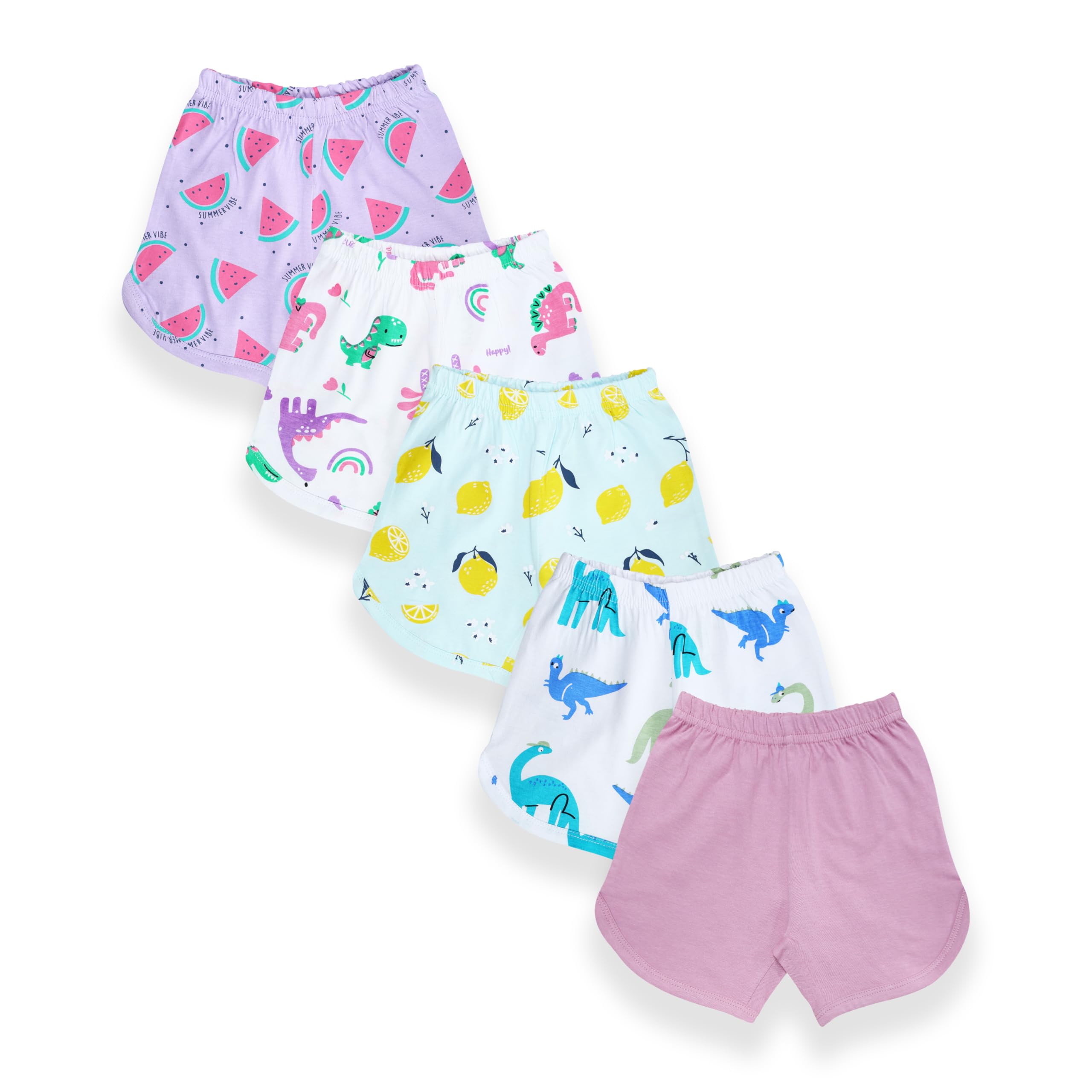 YUV Baby Girls Multicolor Cotton Shorts