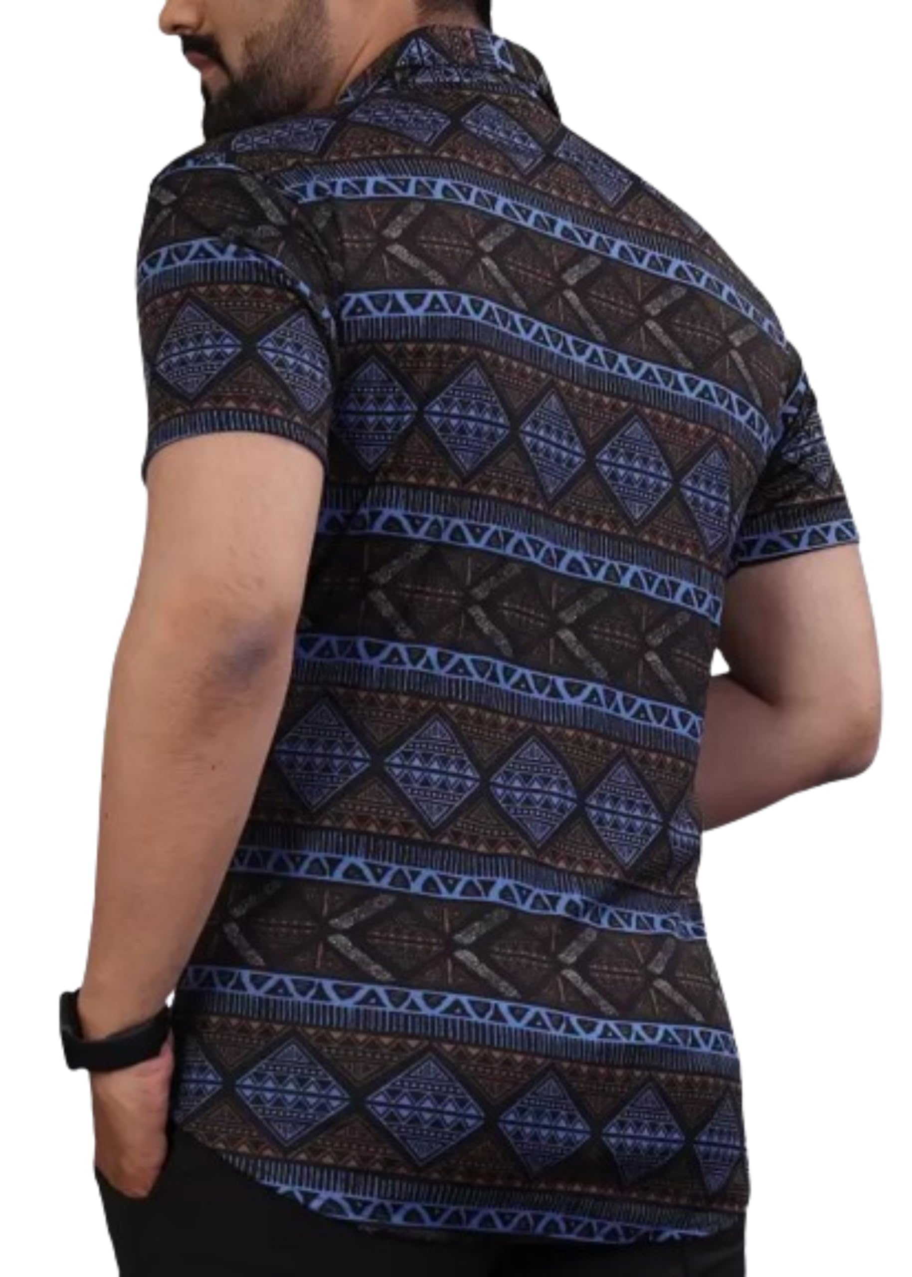 FABRIPPLE Men Polyester Casual Shirt - Black - Image 5