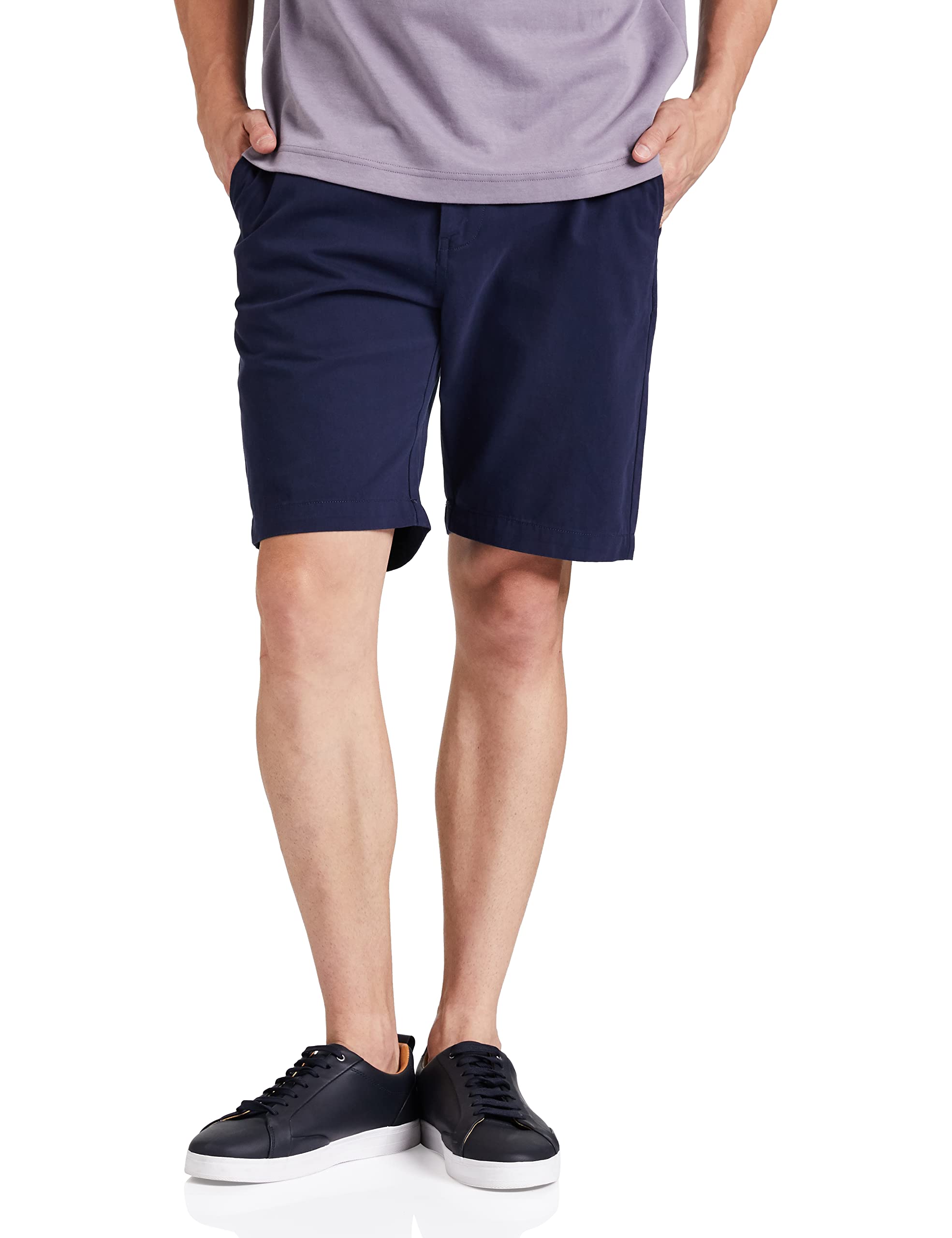 Symbol Men's Cotton Chino Shorts - Navy & Grey - Image 2