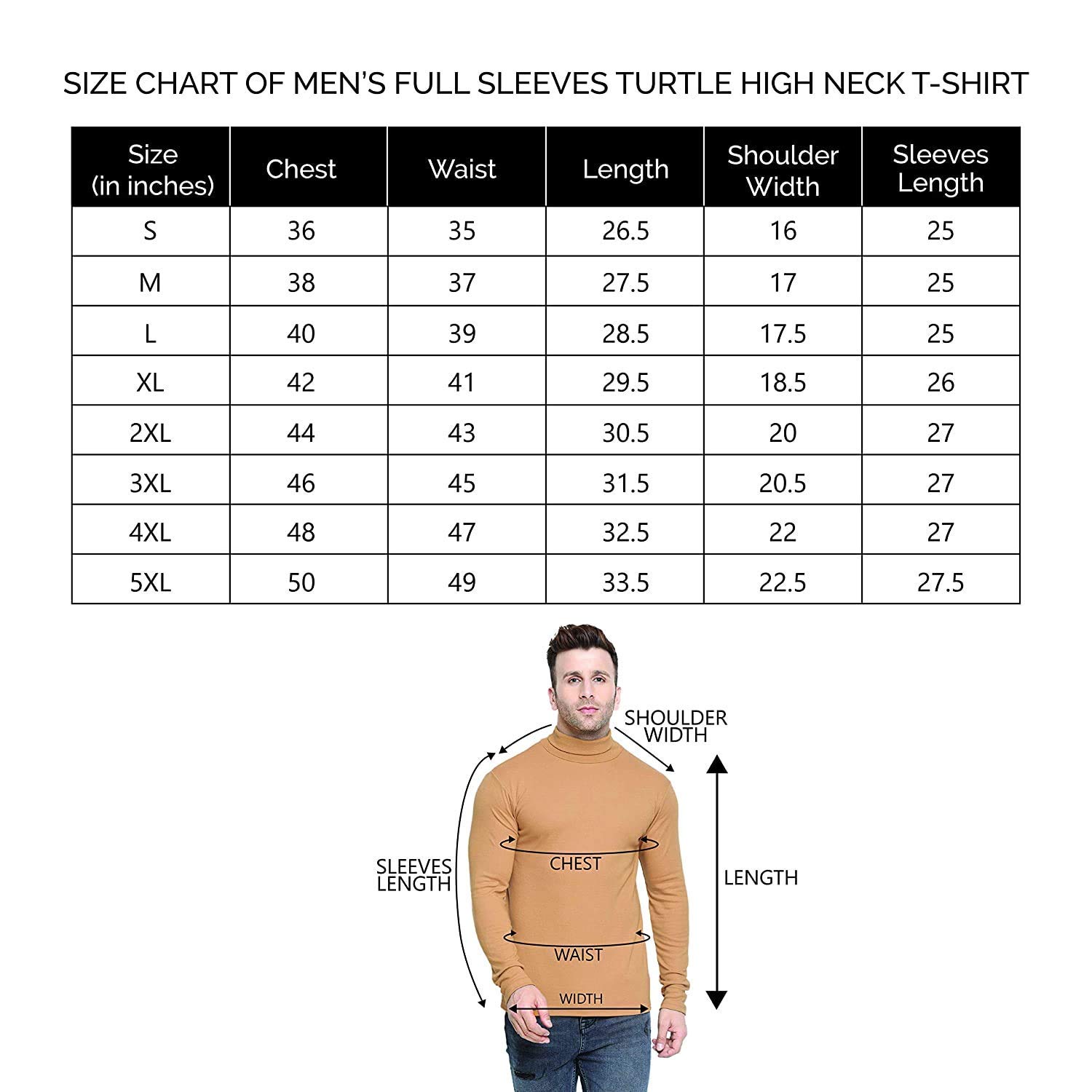 CHKOKKO Men Cotton High Neck T Shirt - Image 2