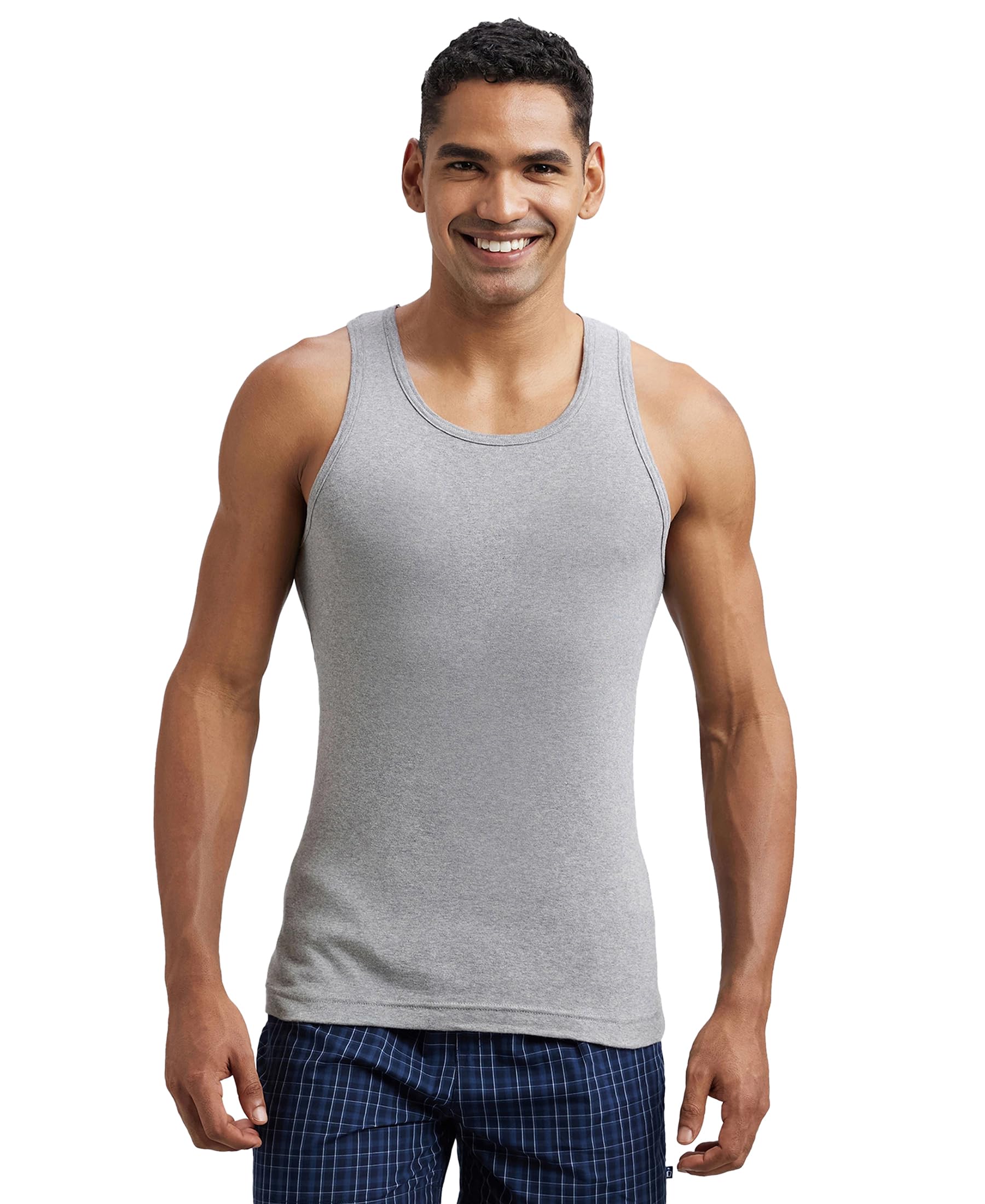 Jockey Men's Cotton Sleeveless Vest - Grey Teal