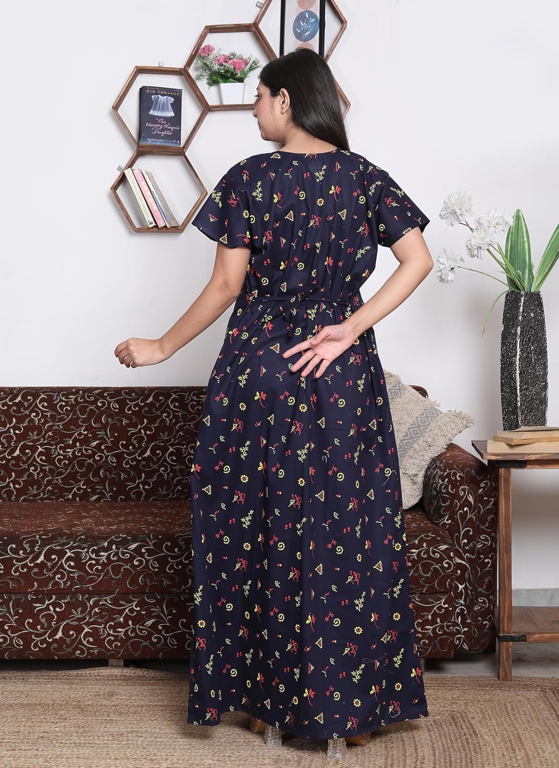 DIAMO Women's Nighty - Navy Blue - Image 4