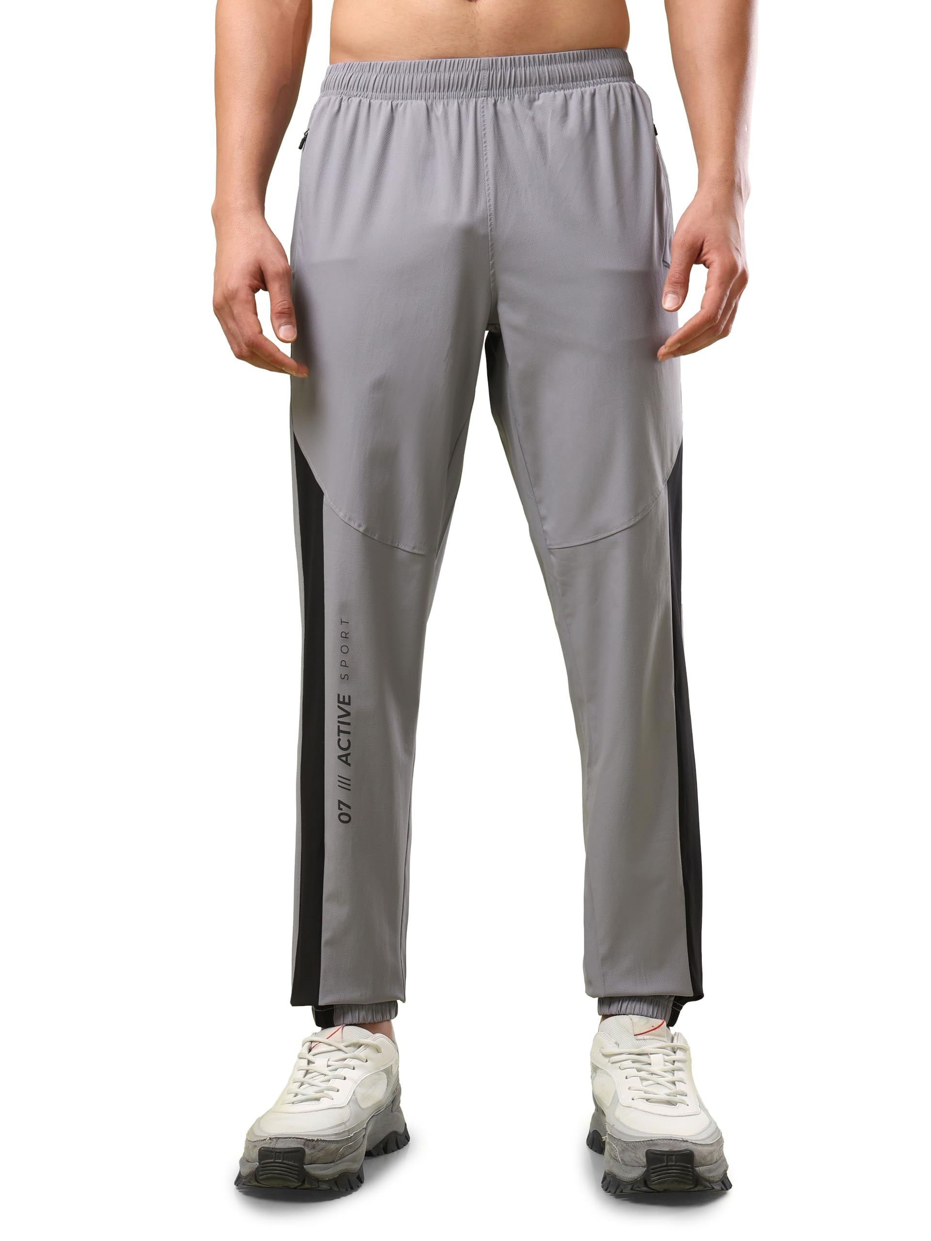TECHNOSPORT Men's Grey Jogger Track Pants