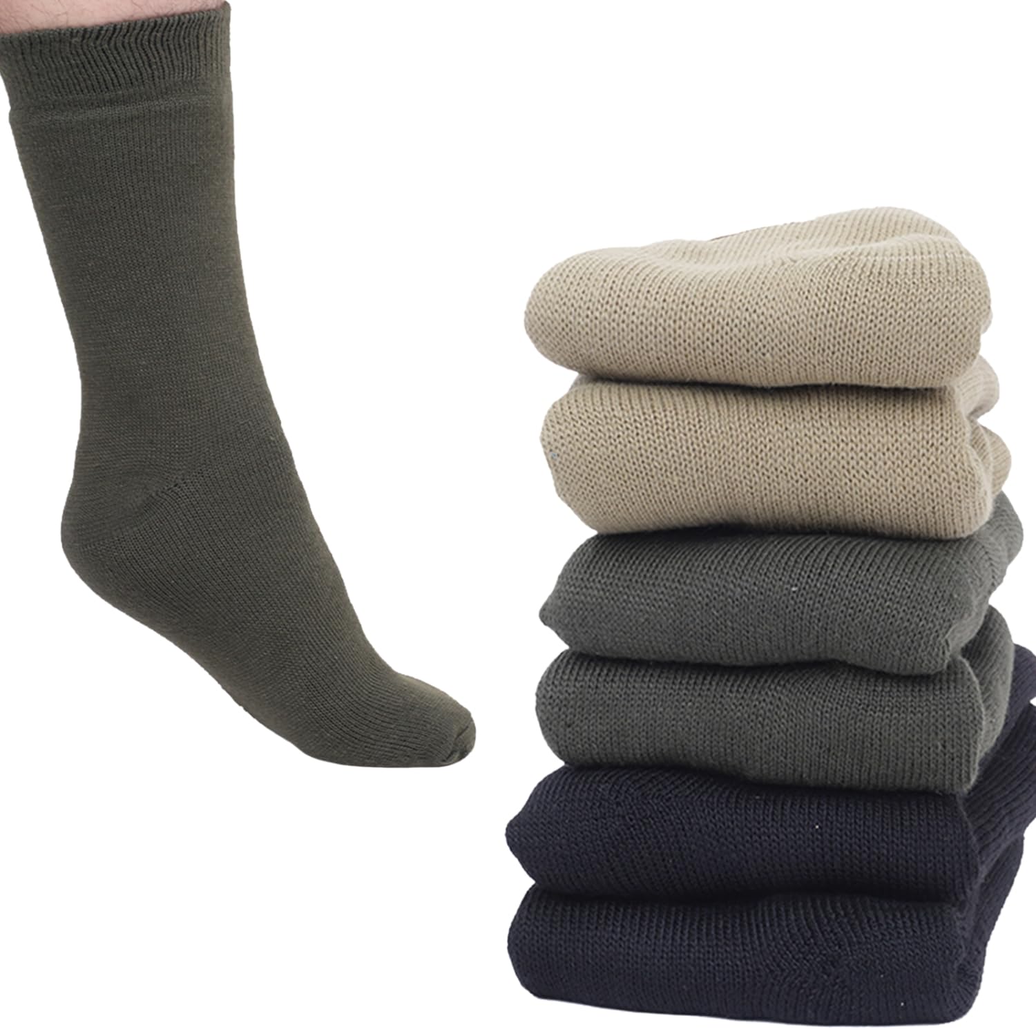Diversa Men's Multicolor Woollen Calf Socks - Image 2