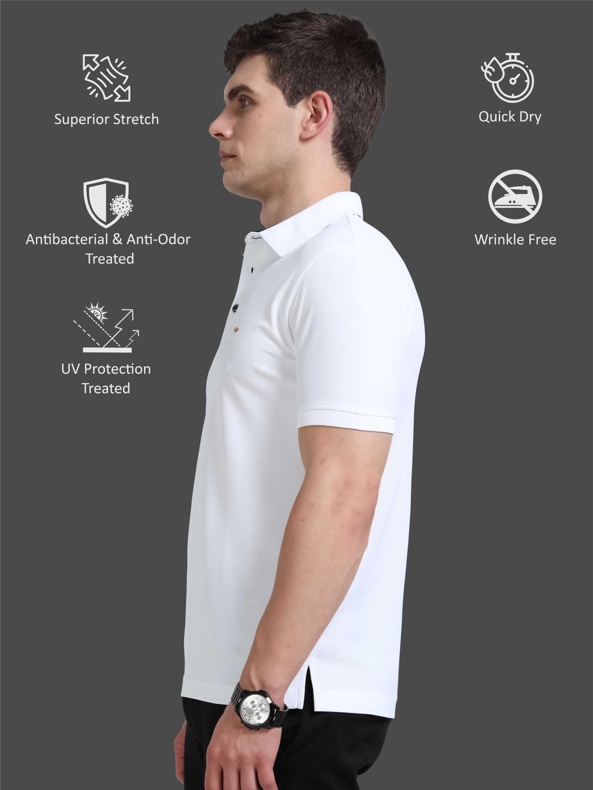 STELLERS Men's Polo T-Shirt Wrinkle Free Quick Dry - Image 3