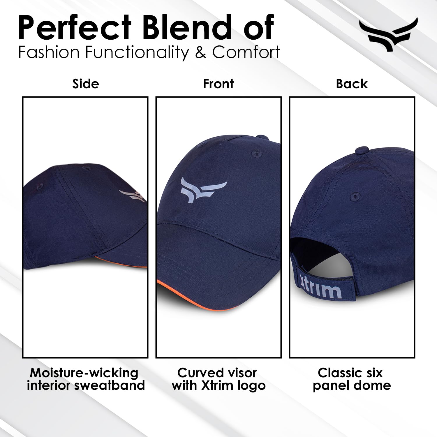 XTRIM Unisex Sports Cap - Blue - Image 4