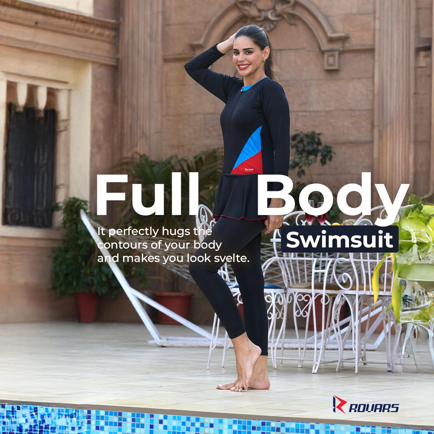 ROVARS Black One Piece Swimsuit for Women - Image 2