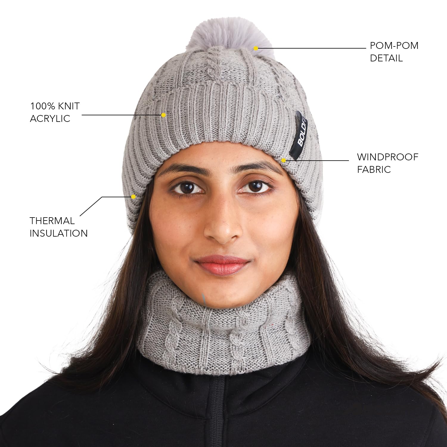 Boldfit Woolen Winter Cap for Women - Image 3