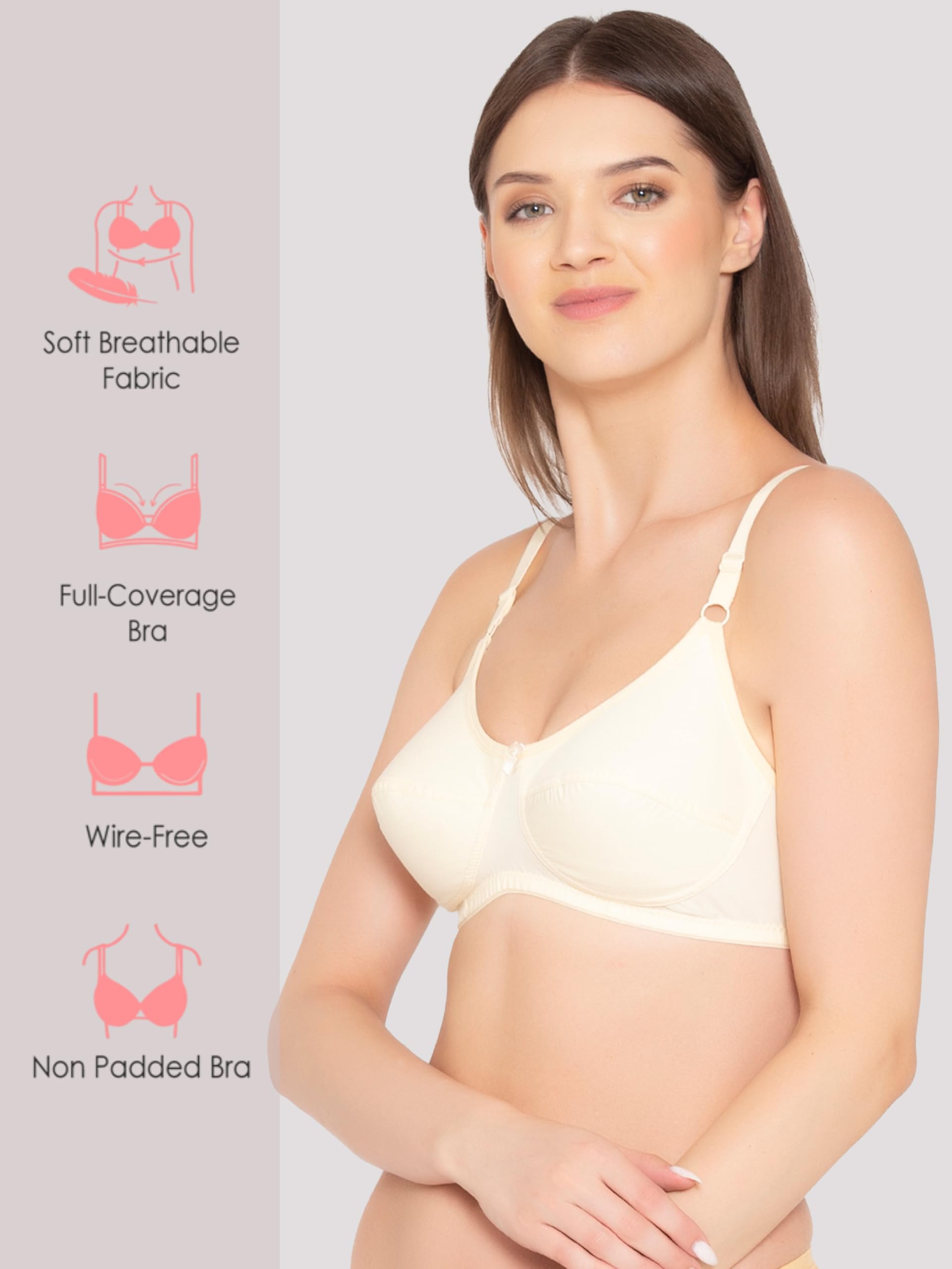 Groversons Paris Beauty Women's Non-Padded Bra - Skin - Image 4