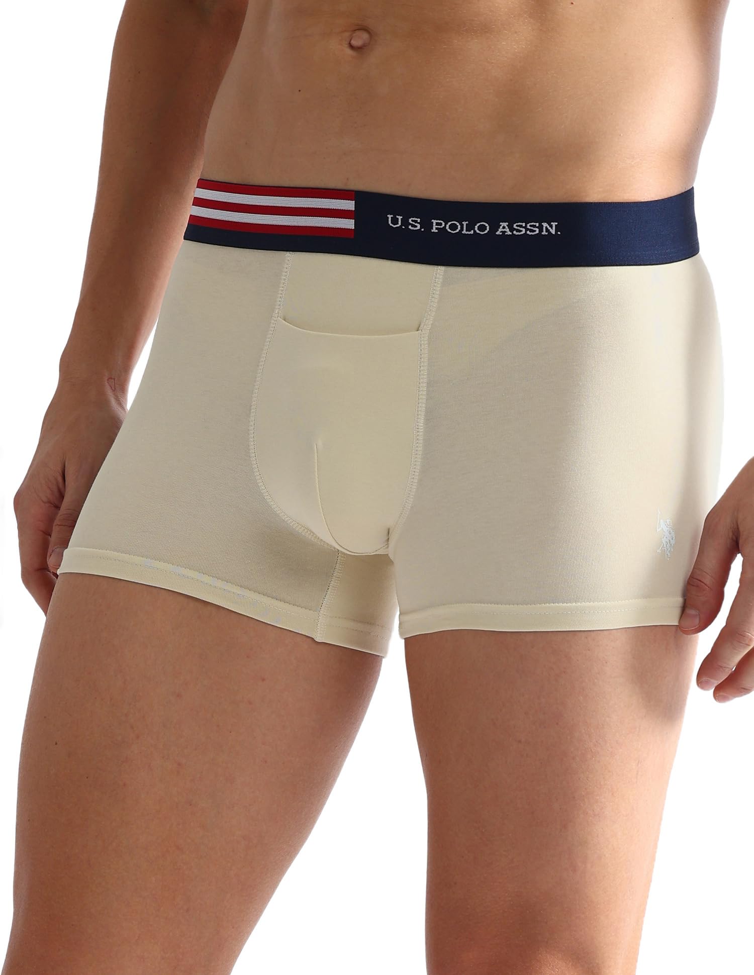 U.S. POLO ASSN Men's Cotton Blend Trunks - Frozen Dew-Navy - Image 2