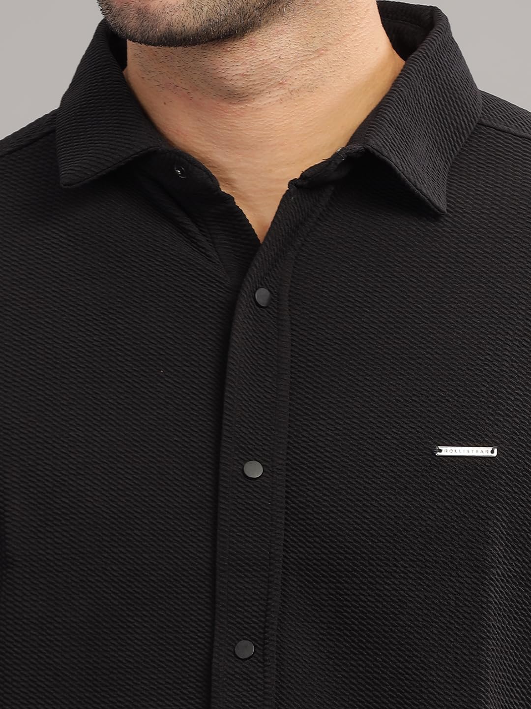 Parcel Yard Men's Casual Shirt - Black - Image 5