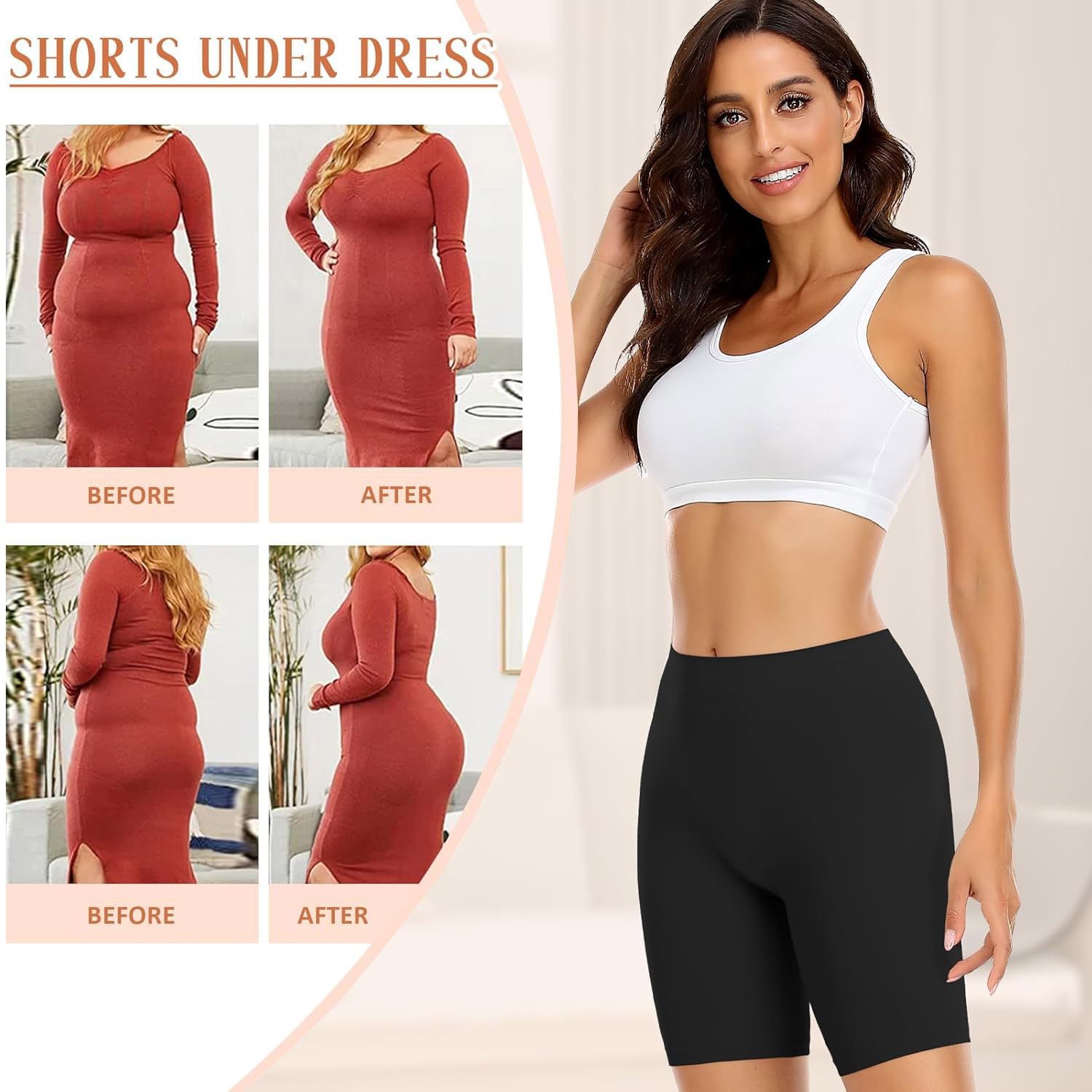 HSR Seamless Black Shapewear Boyshorts for Women - Image 4