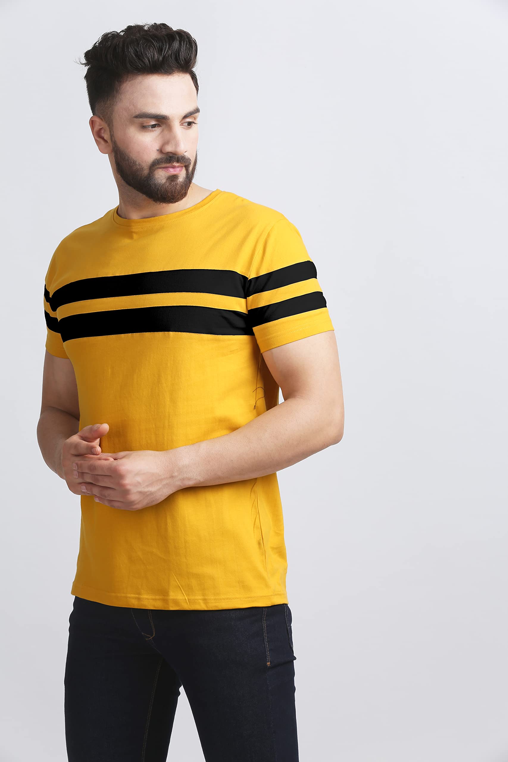 AUSK Men's T-Shirt - Mustard - Image 3