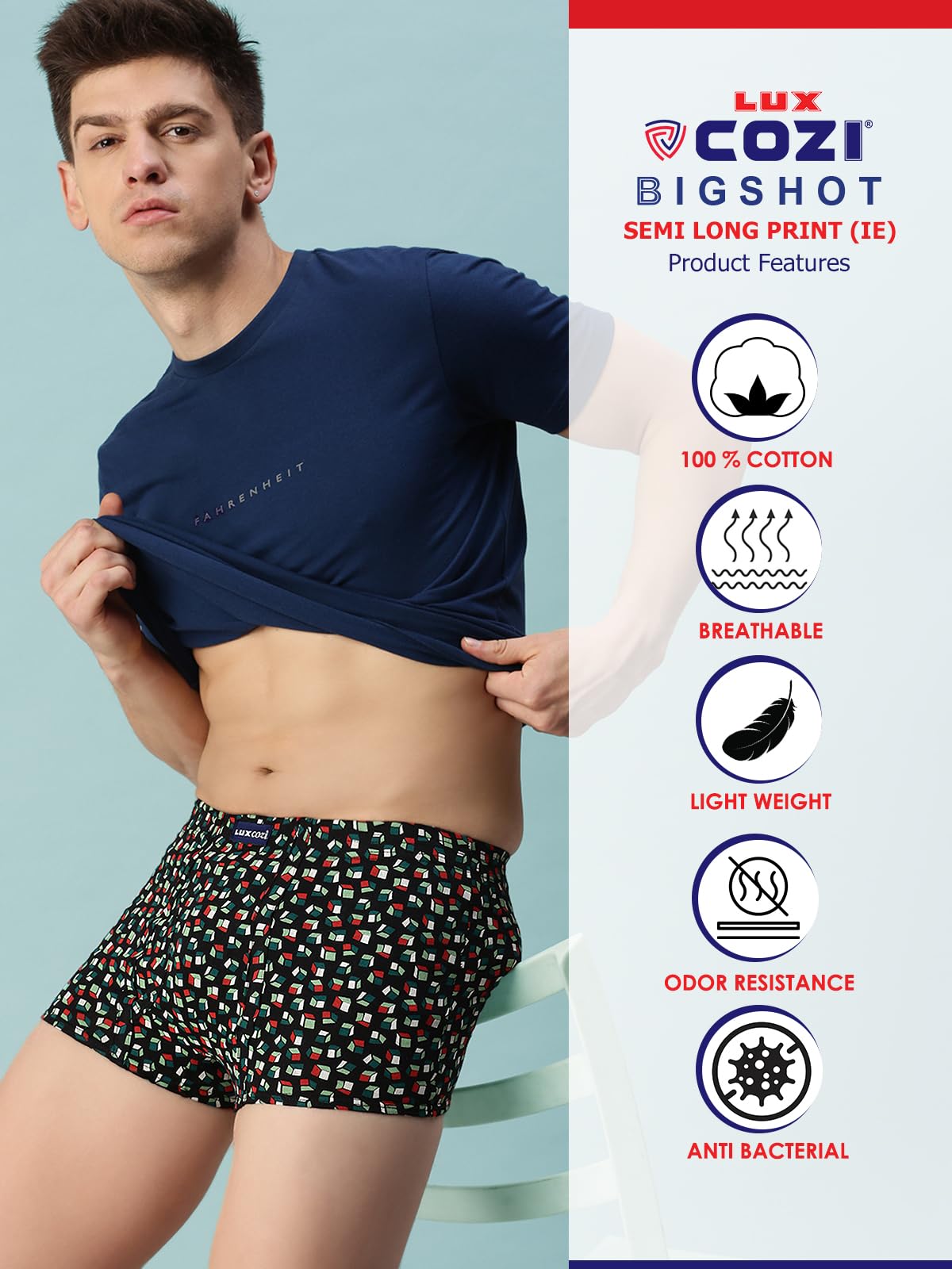 Lux Cozi Men's Assorted Printed Trunk - Image 3