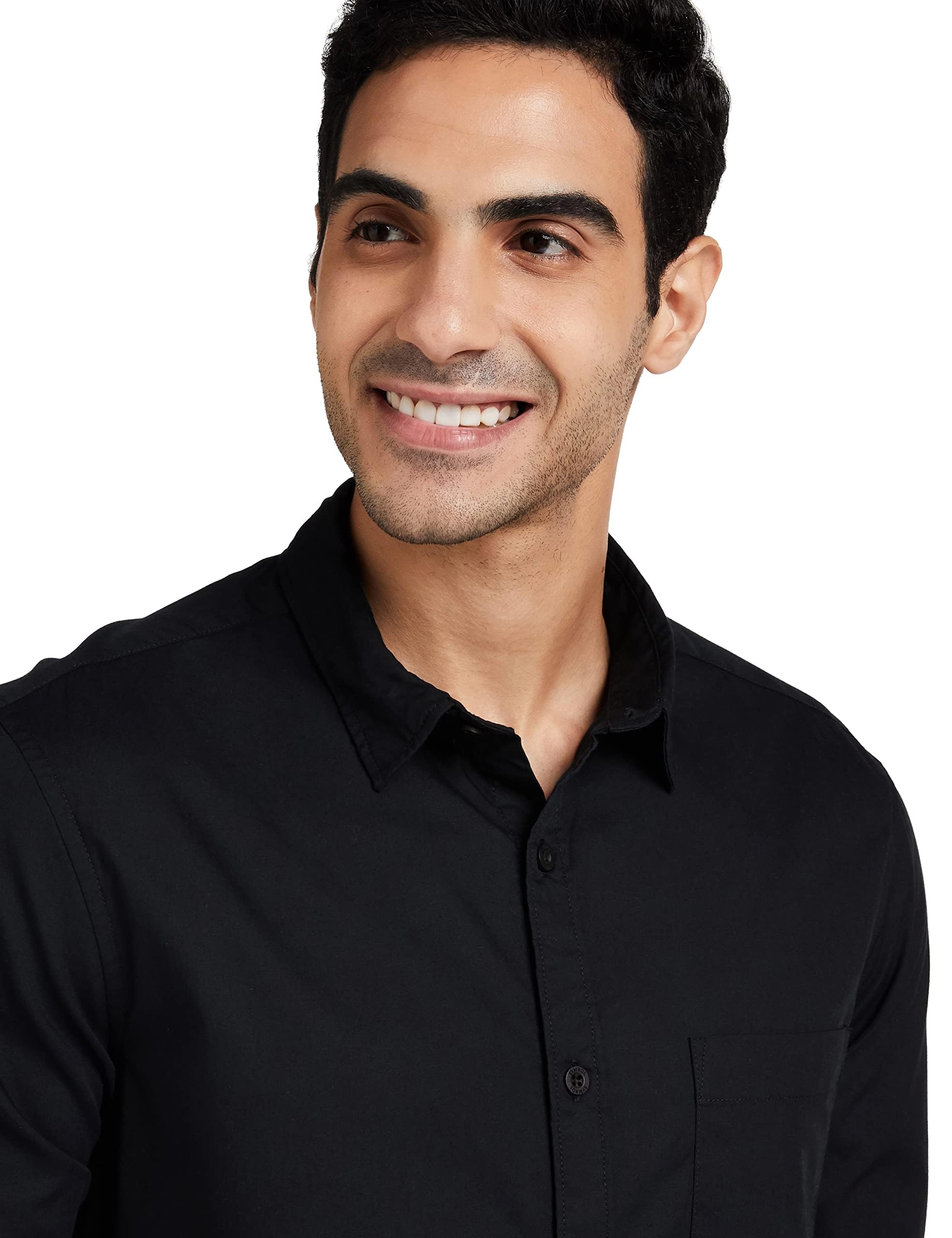 Men's Classic Cotton Shirt - Black & White - Image 4