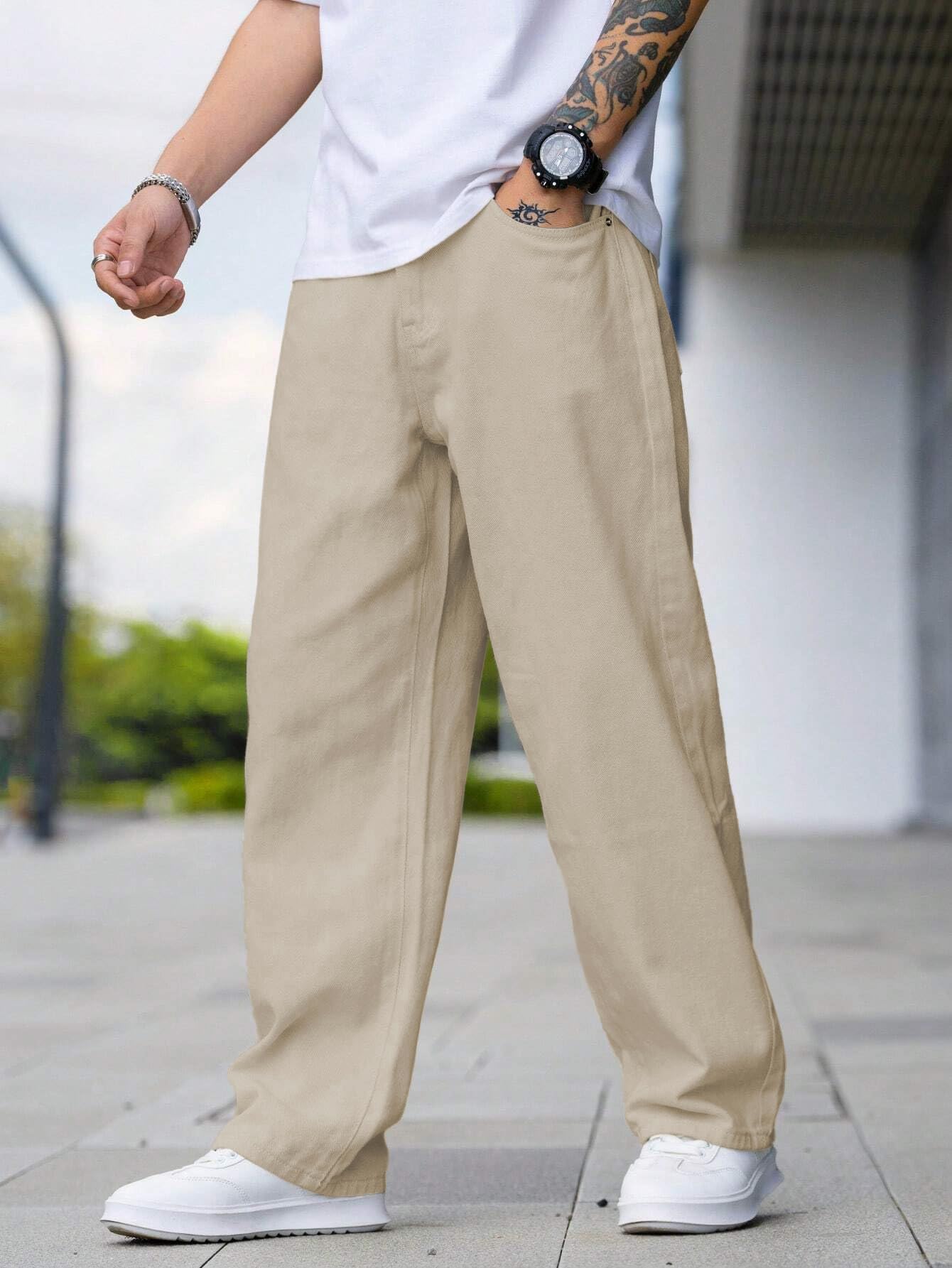 TAGAS Men's Denim Jeans - Cream - Image 5