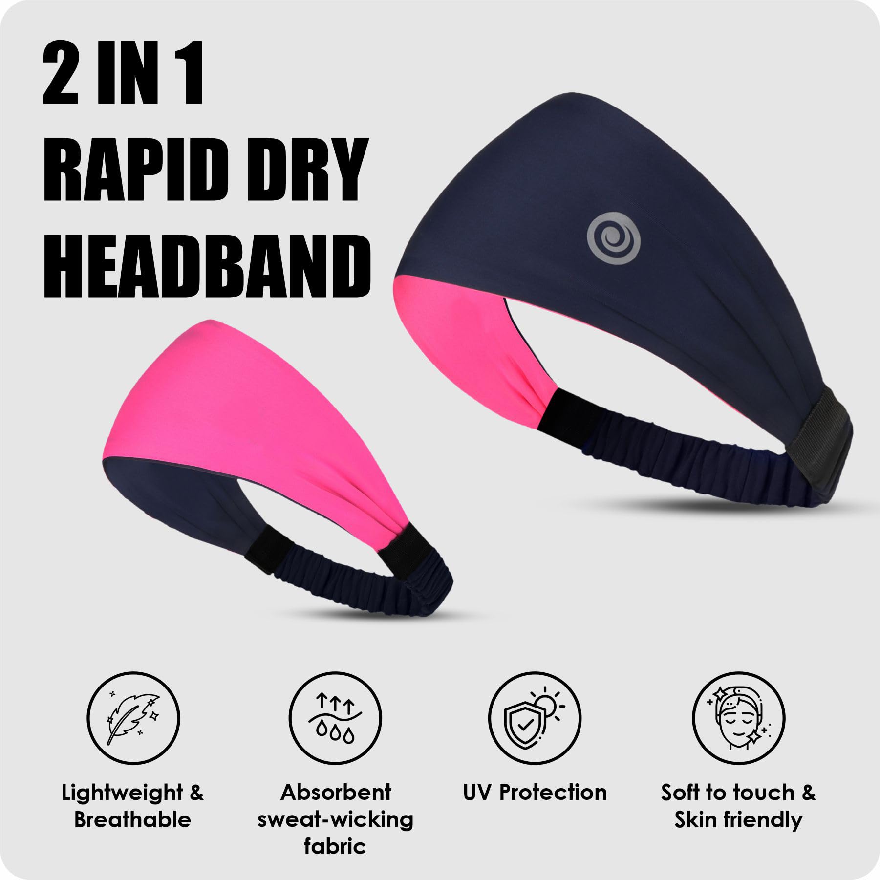 Reversible Sport Headband for Men & Women - Quick Dry - Image 2